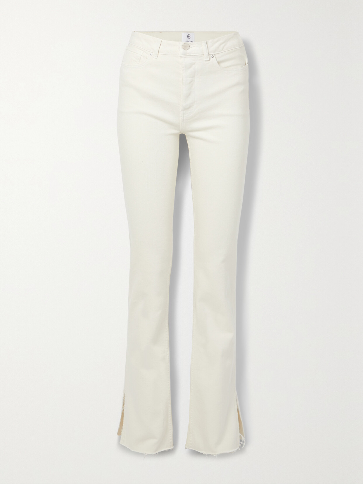 Anine Bing - Roxanne Frayed High-rise Bootcut Jeans - Ivory