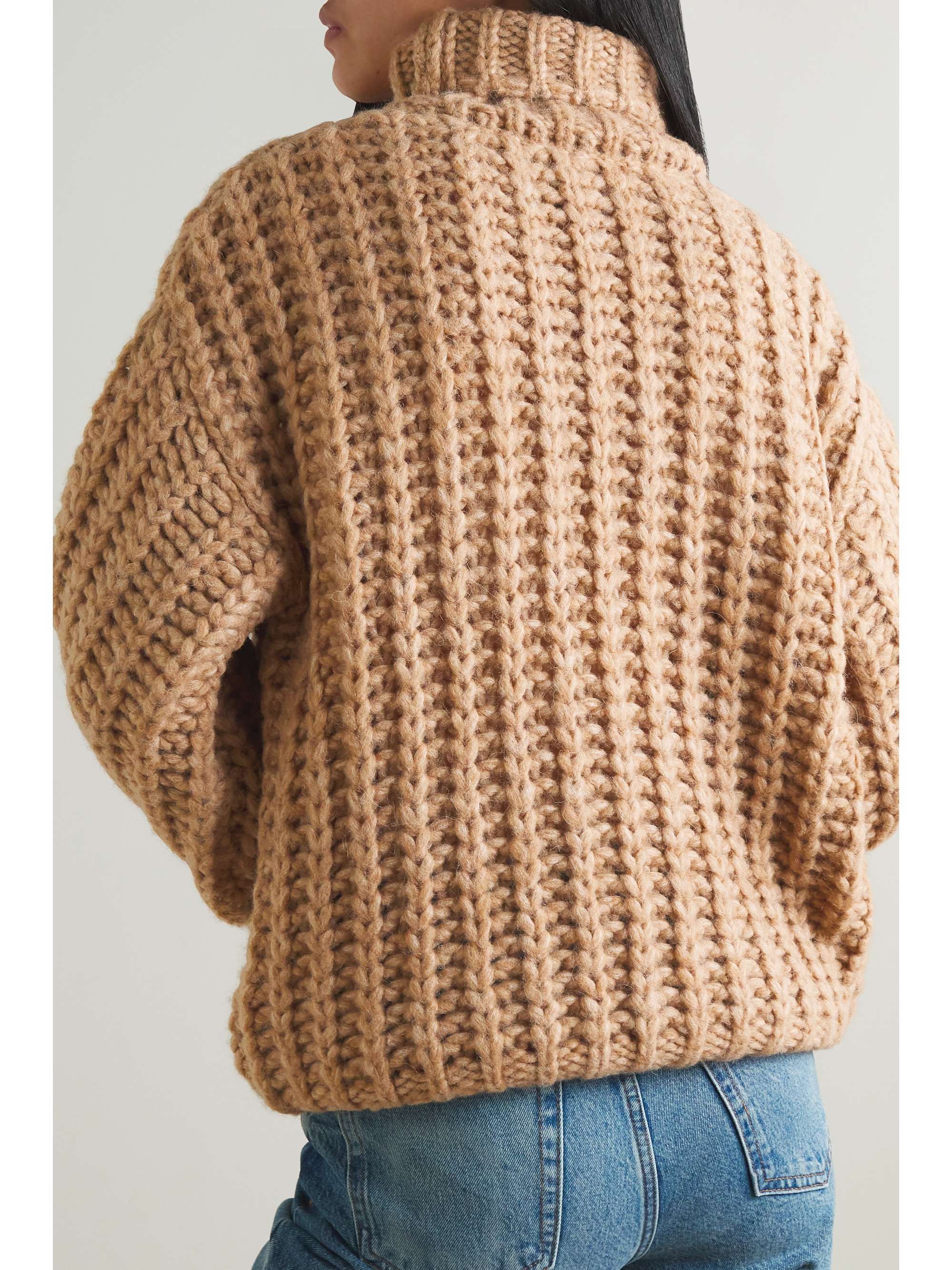ANINE BING Iris cable-knit merino wool-blend sweater