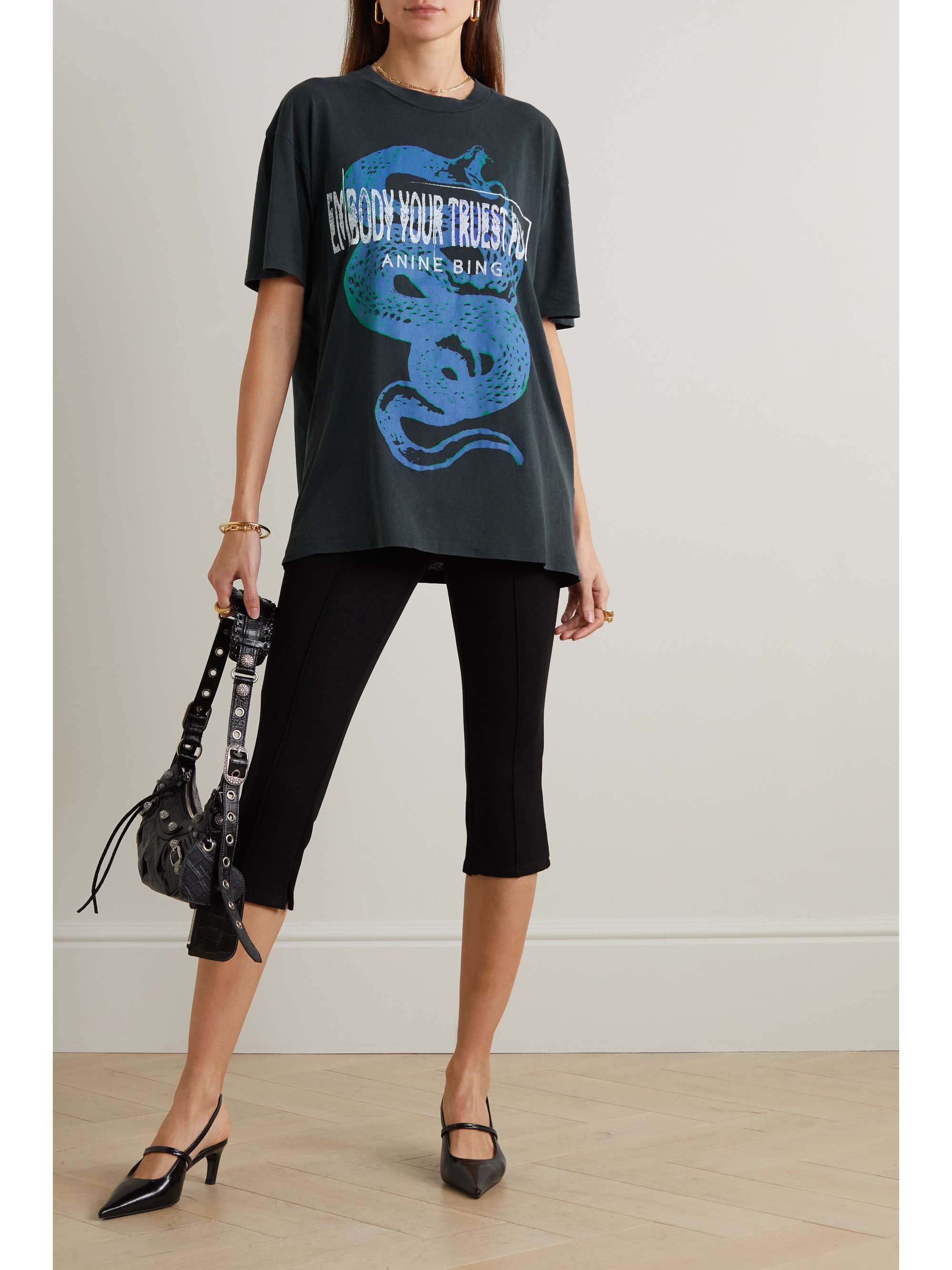 ANINE BING Walker Viper printed organic cotton-jersey T-shirt
