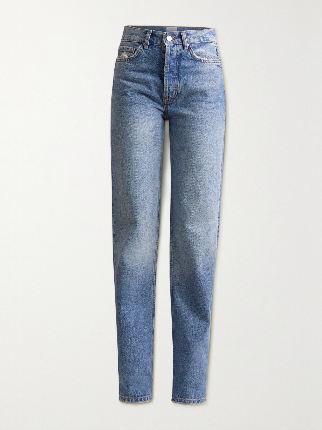 Anine Bing Kat High-rise Straight-leg Jeans In Blue