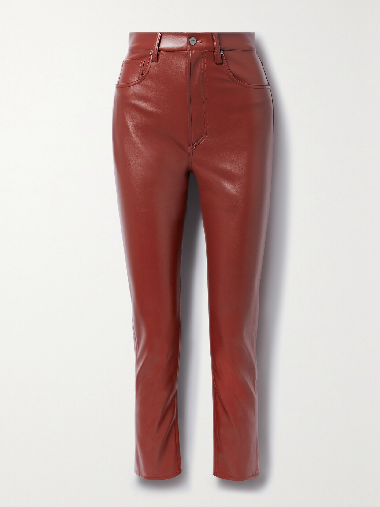 ANINE BING SONYA FAUX LEATHER STRAIGHT-LEG PANTS