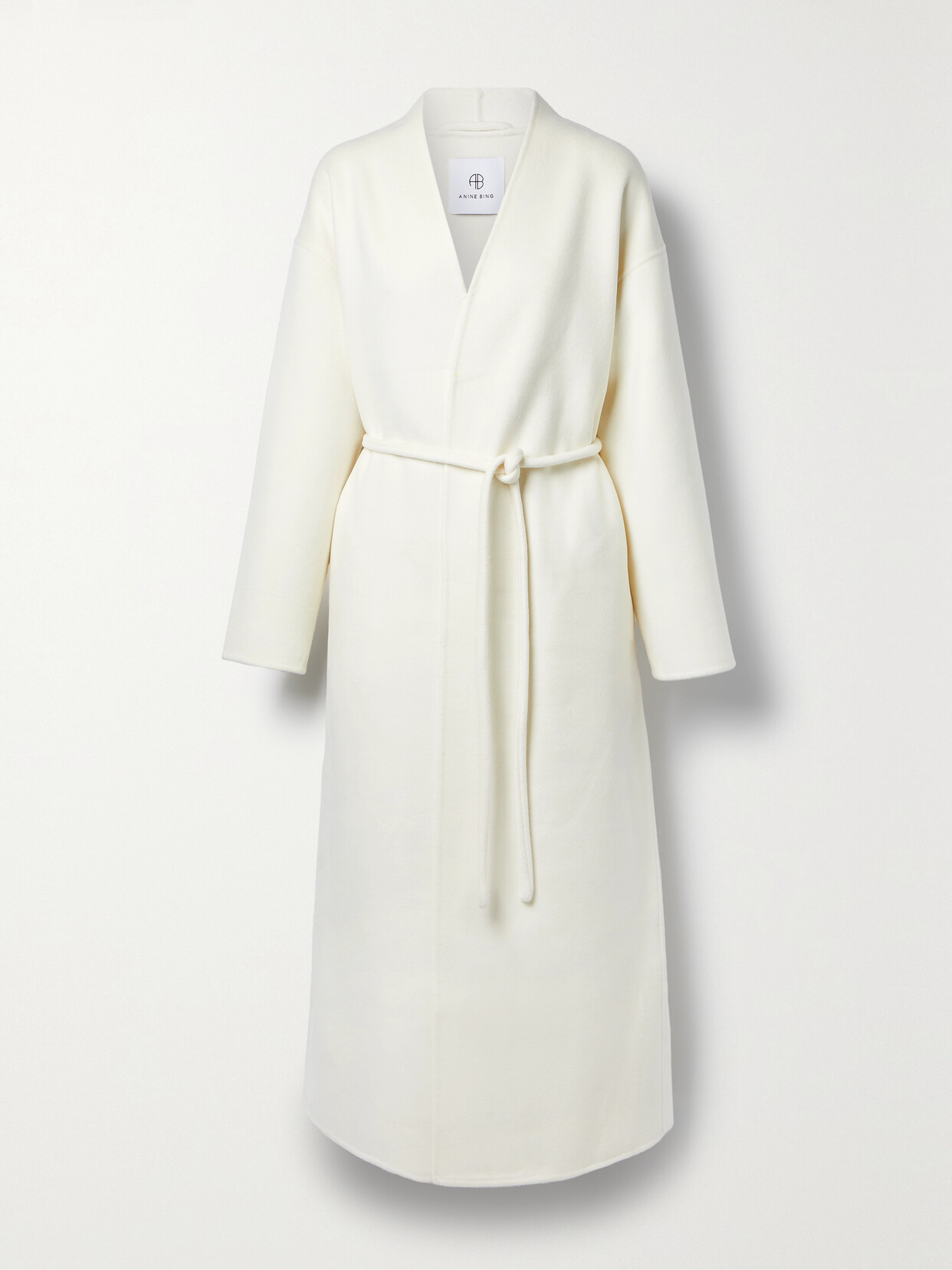 Anine Bing - Hunter Belted Wool And Cashmere-blend Coat - Cream