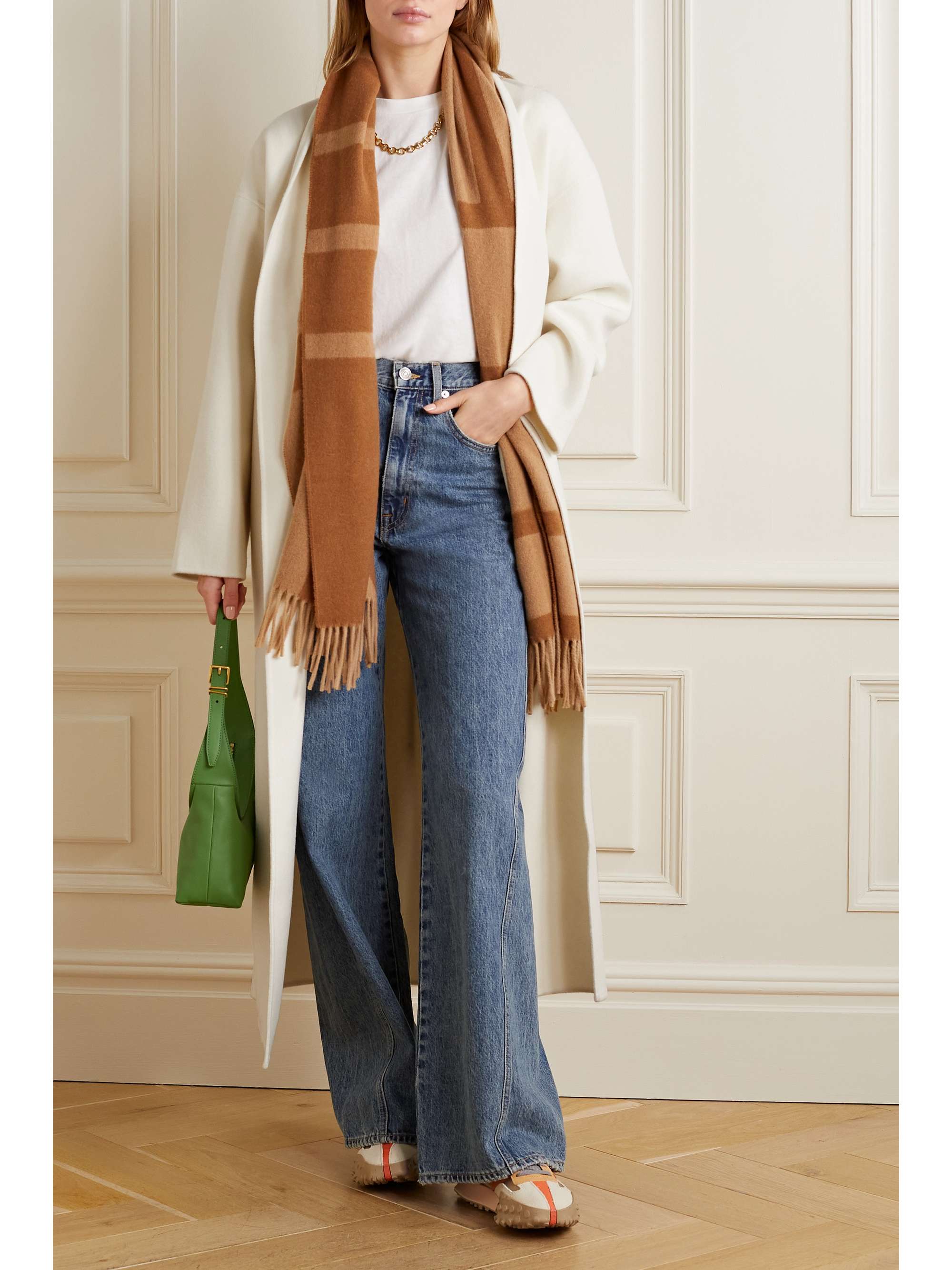 ANINE BING Hunter belted wool and cashmere-blend coat