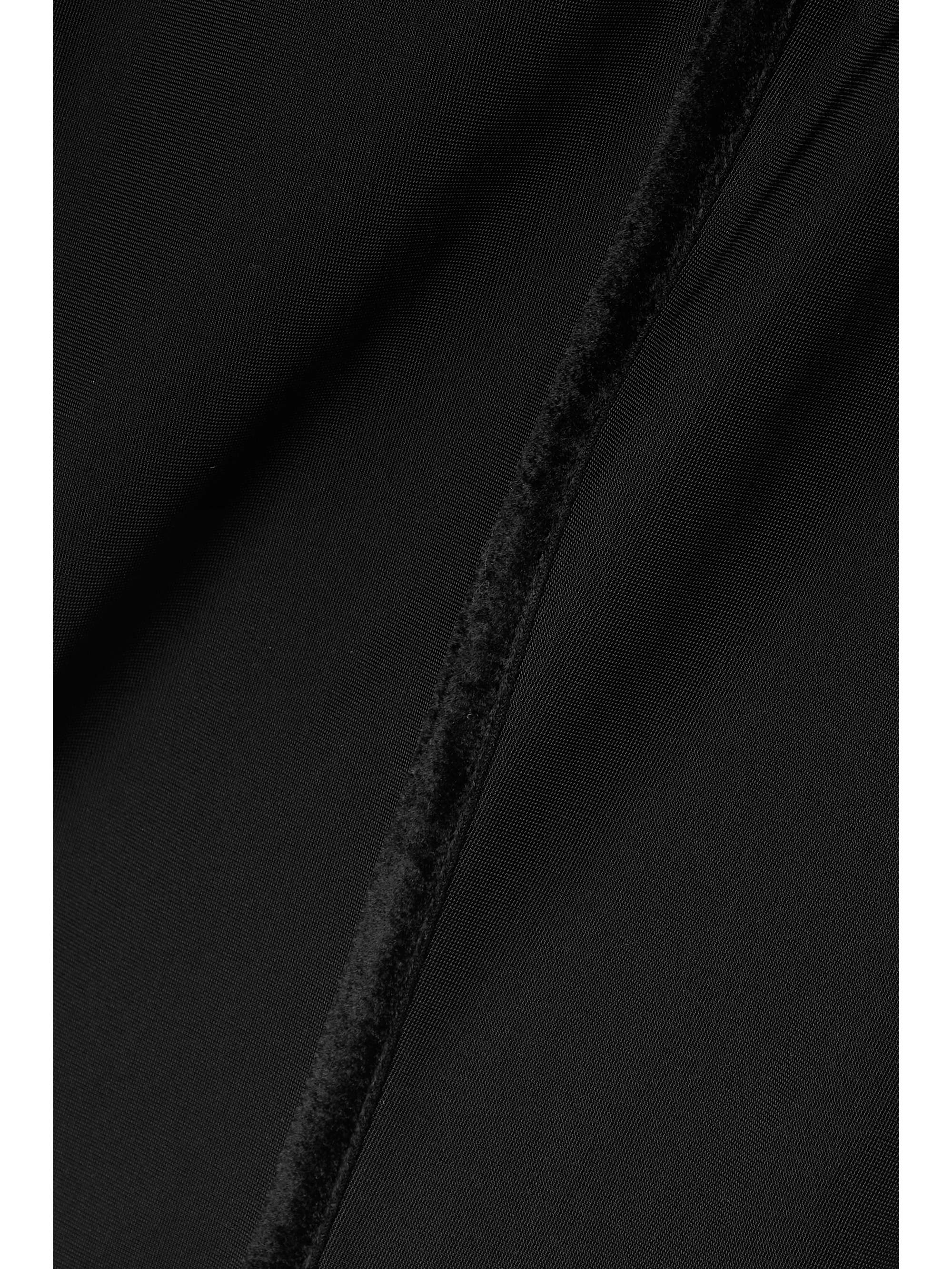 LA LIGNE Velvet-trimmed stretch-cady flared pants