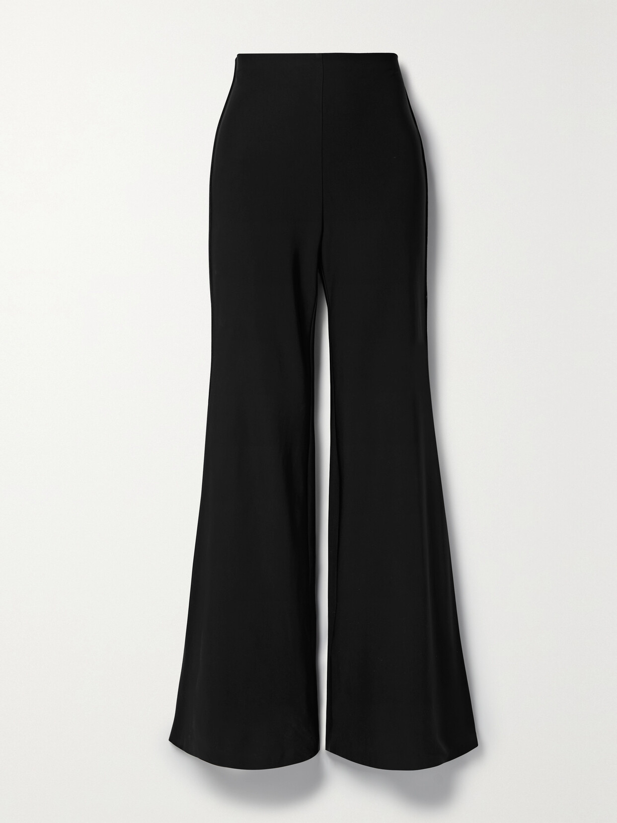 La Ligne - Velvet-trimmed Stretch-cady Flared Pants - Black