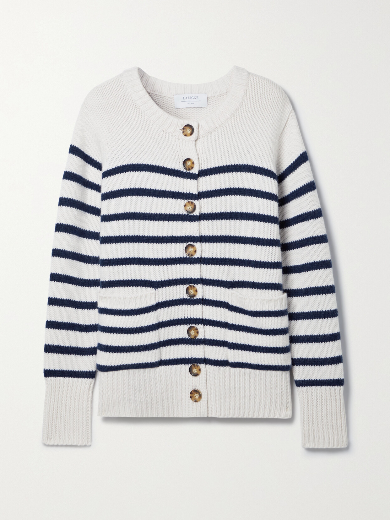 La Ligne - Marin Striped Wool And Cashmere-blend Cardigan - Cream