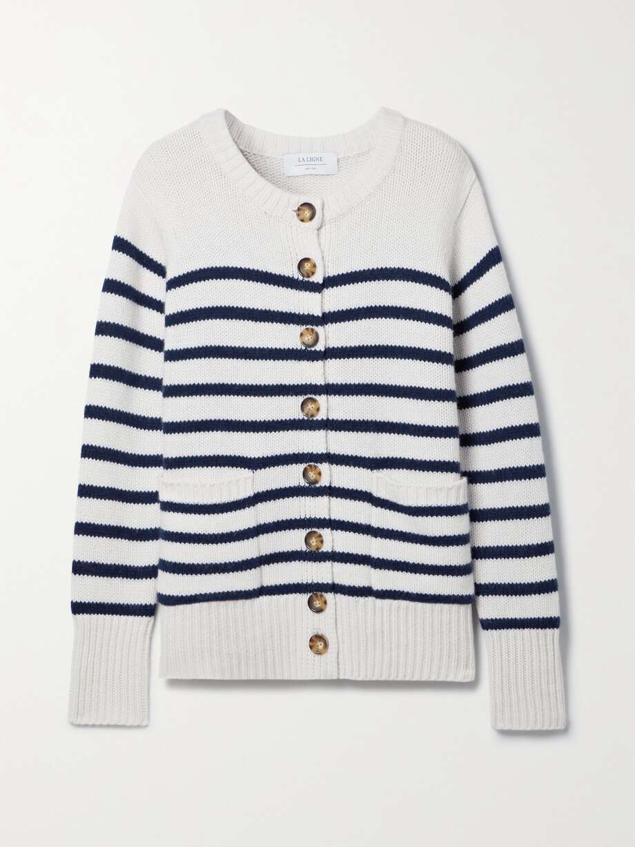 LA LIGNE Marin striped wool and cashmereblend cardigan NETAPORTER
