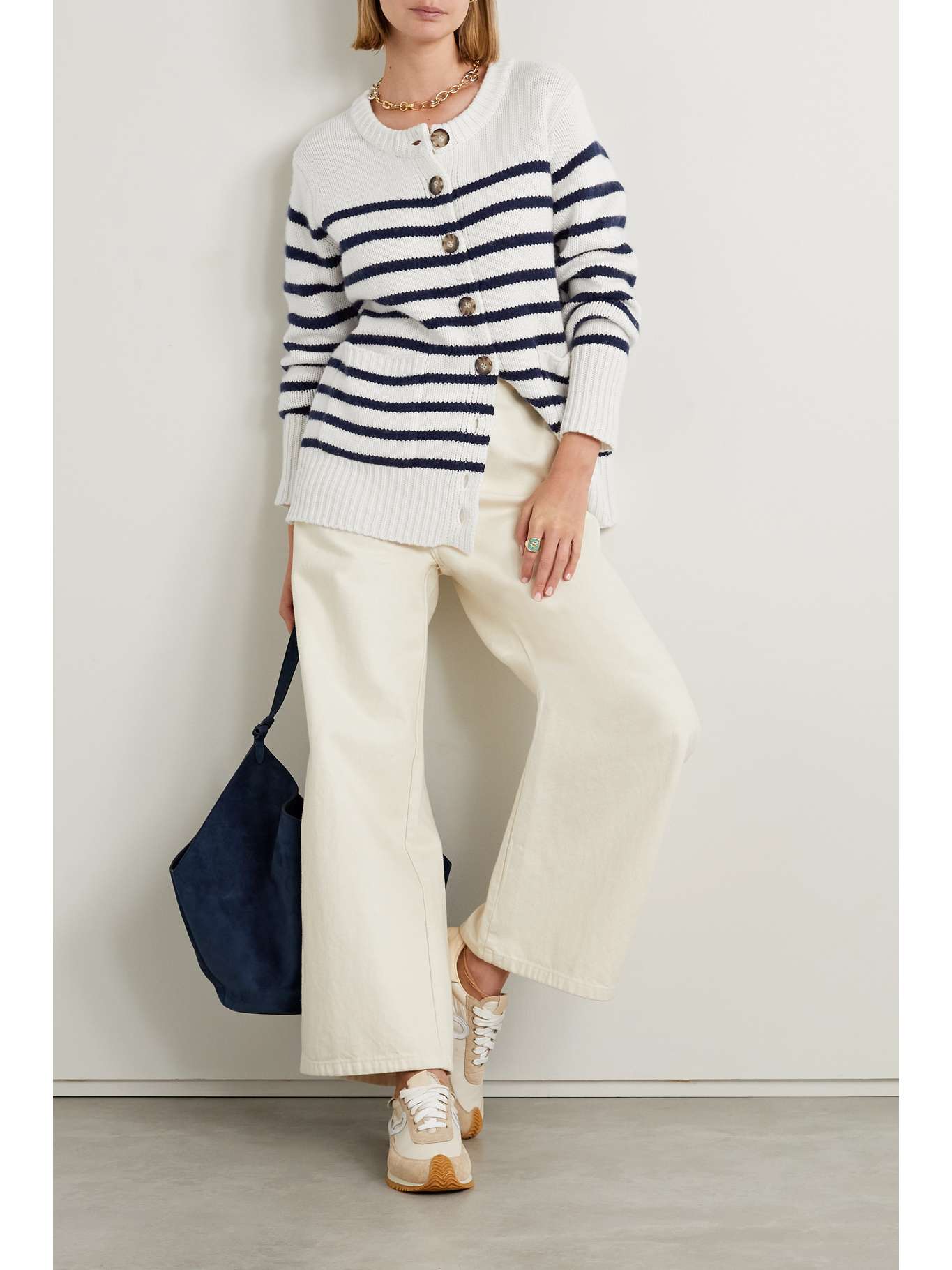 LA LIGNE Marin striped wool and cashmereblend cardigan NETAPORTER