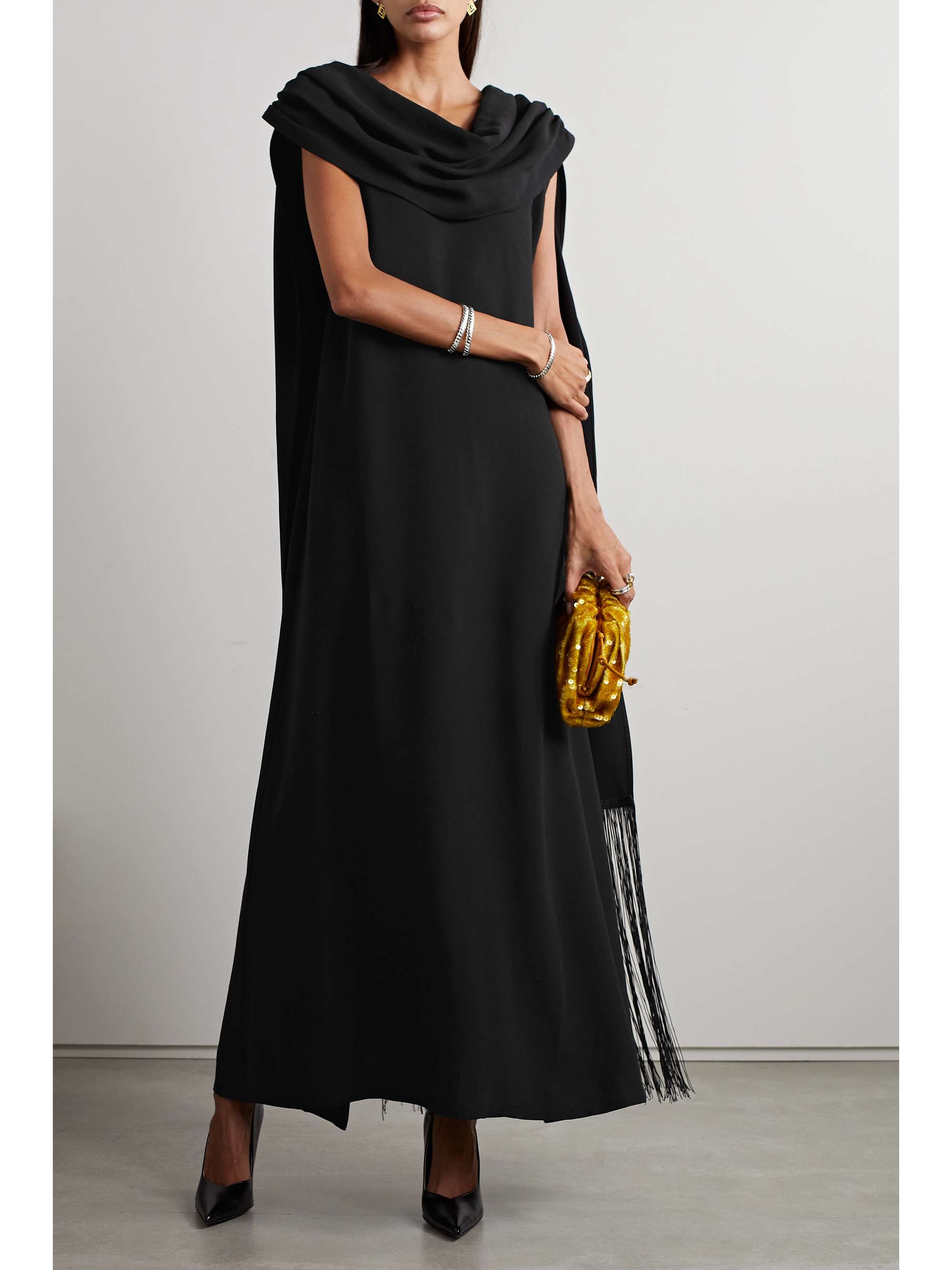 BY MALENE BIRGER 크레시다 드레이프 프린지 크레이프 맥시 드레스