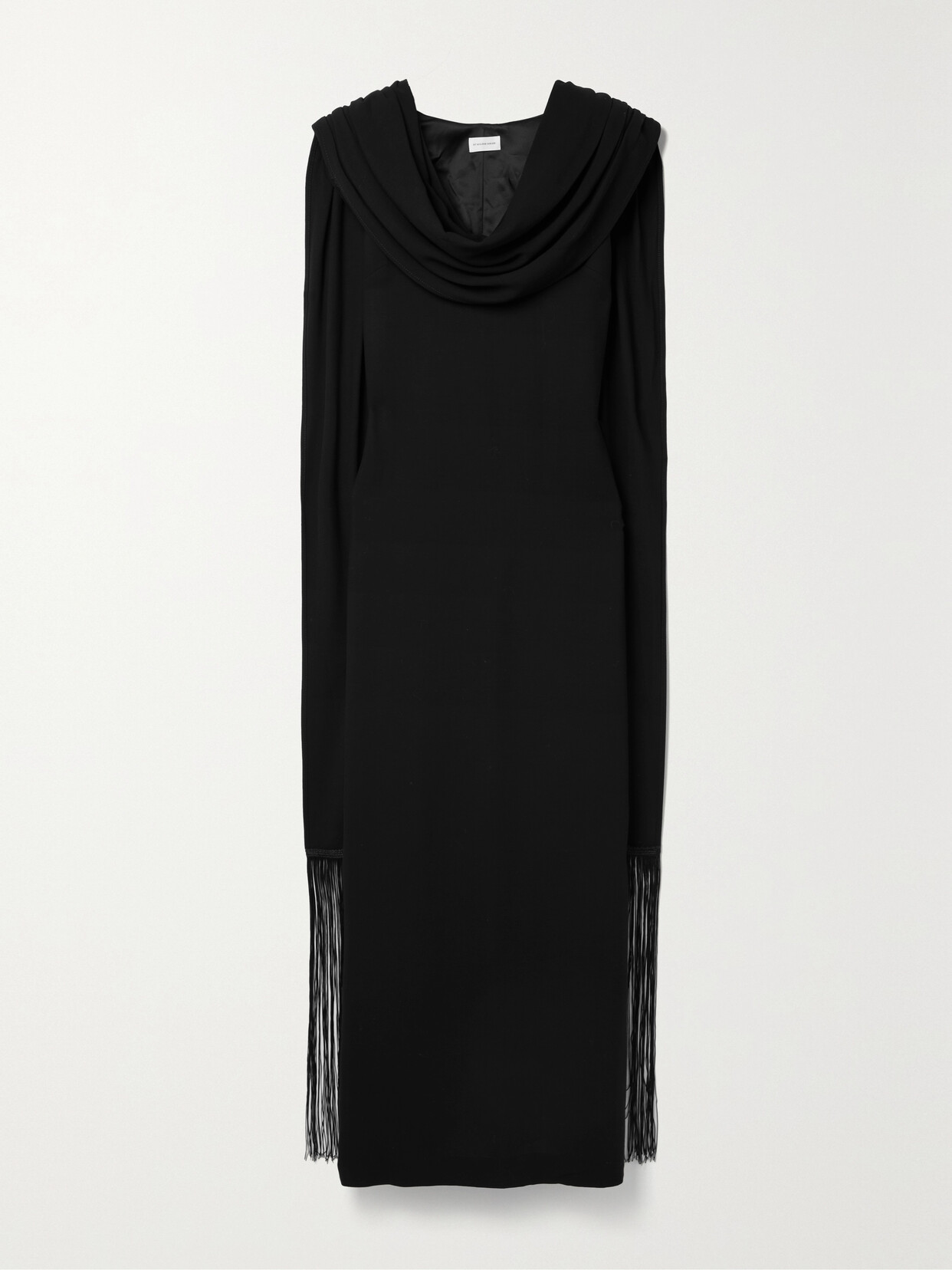 By Malene Birger - Cressida Draped Fringed Crepe Maxi Dress - Black