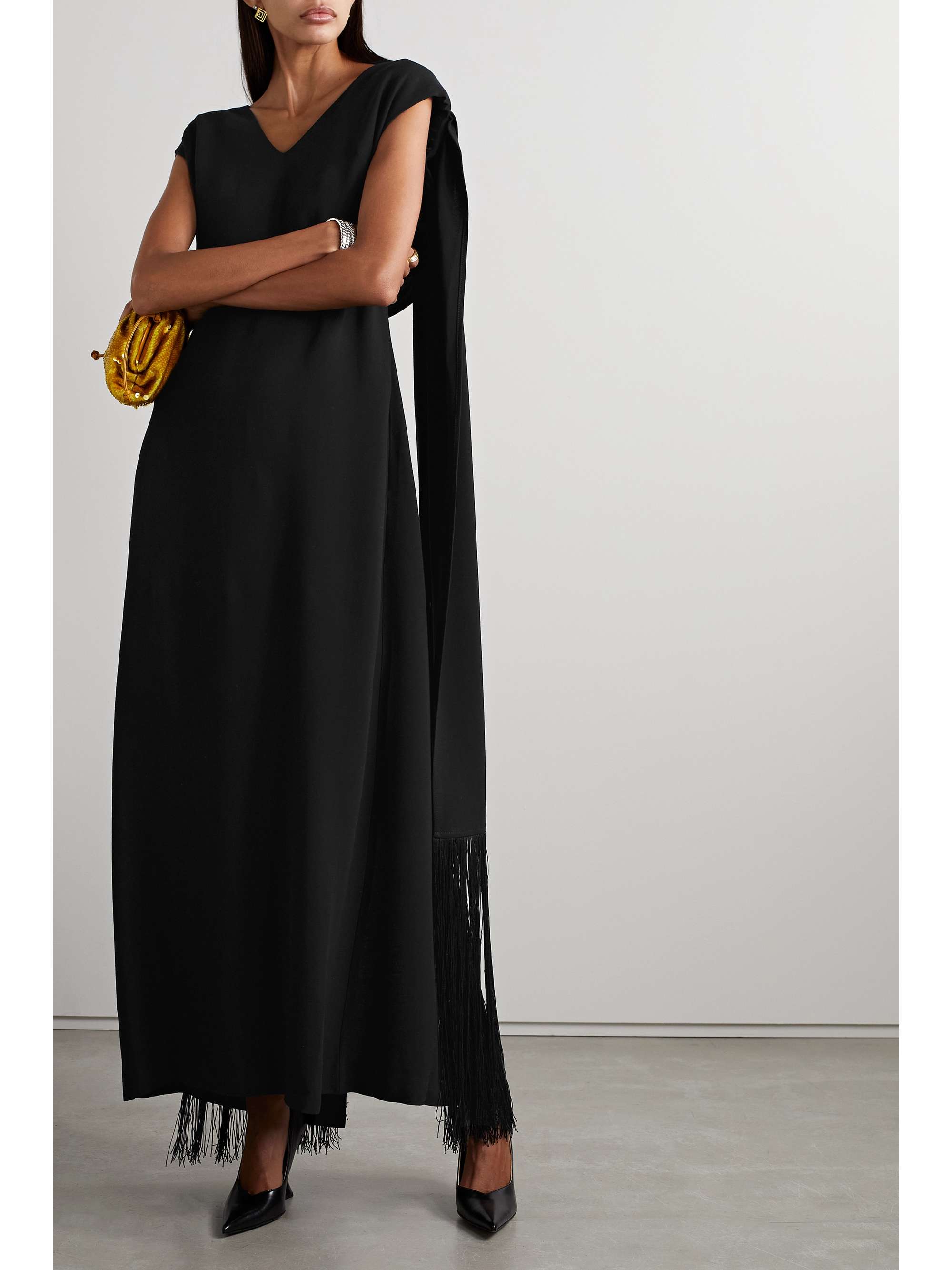 BY MALENE BIRGER 크레시다 드레이프 프린지 크레이프 맥시 드레스