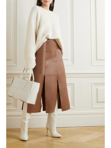 By Malene Birger Lunes paneled leather midi skirt