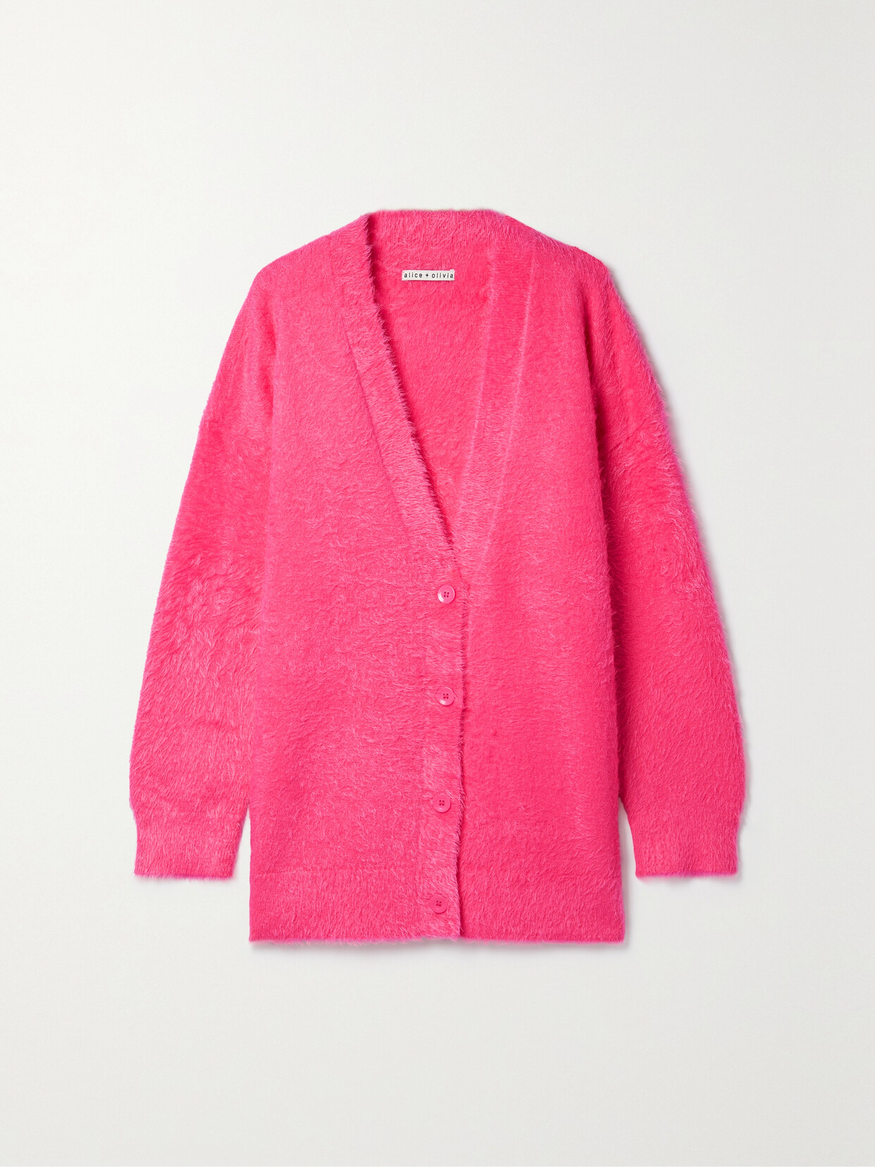 Alice + Olivia - Barry Oversized Brushed Knitted Cardigan - Pink