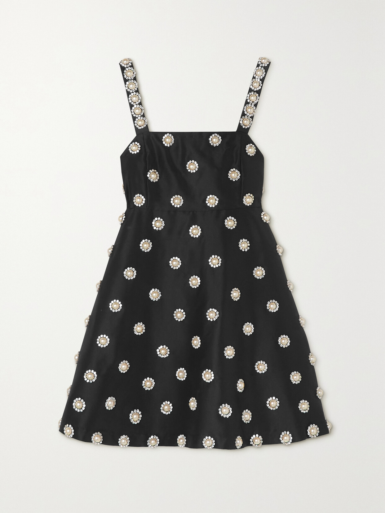 Alice + Olivia - Athene Embellished Duchesse-satin Mini Dress - Black