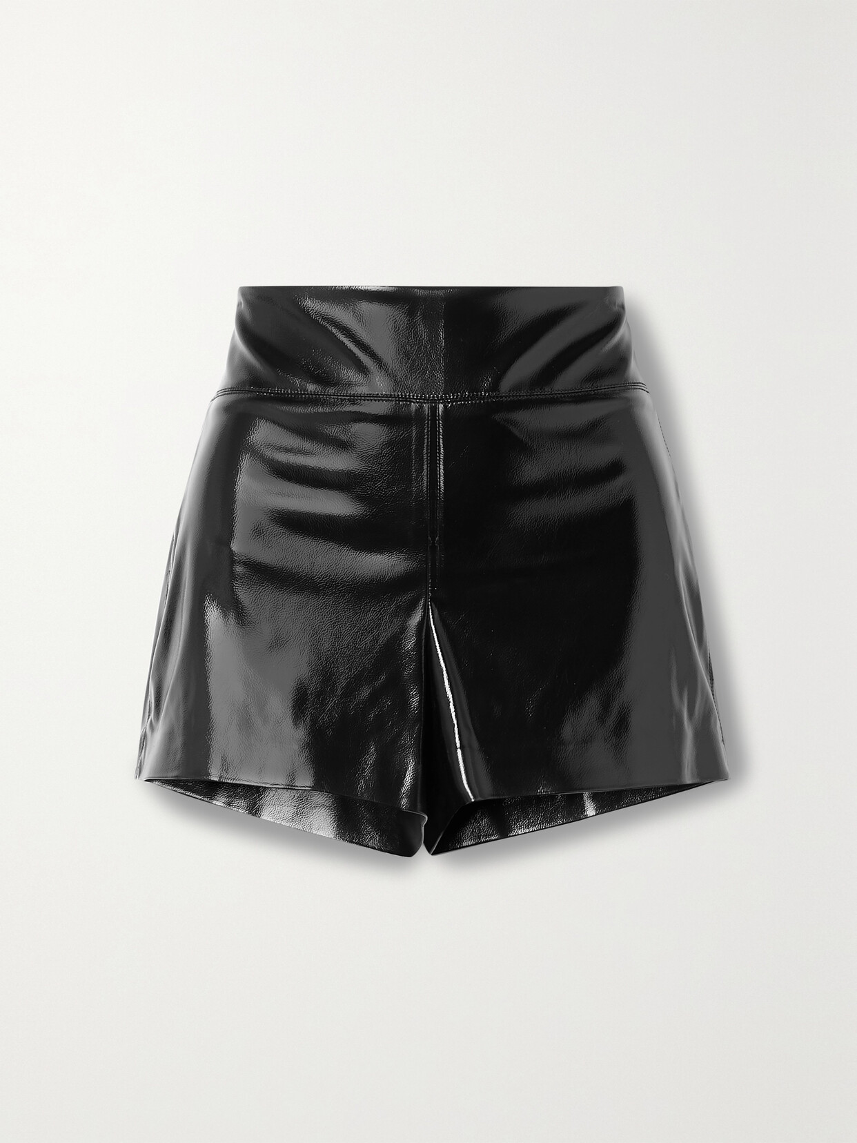 Alice + Olivia - Donald Recycled Vegan Patent-leather Shorts - Black