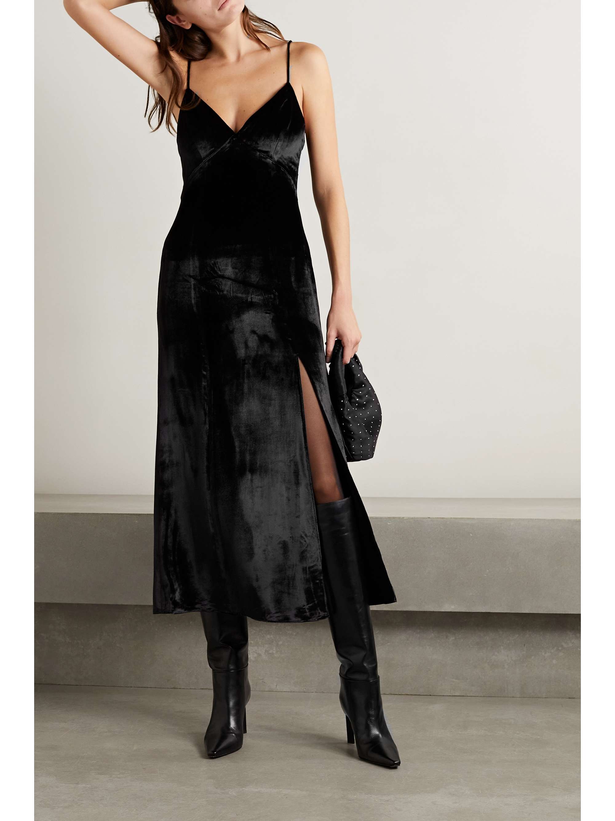 ALICE + OLIVIA Julietta velvet midi dress