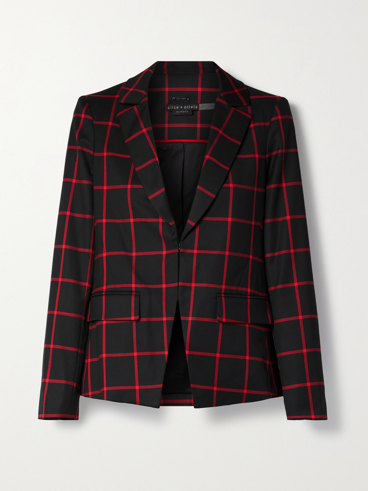 ALICE AND OLIVIA MYA CHECKED TWILL BLAZER