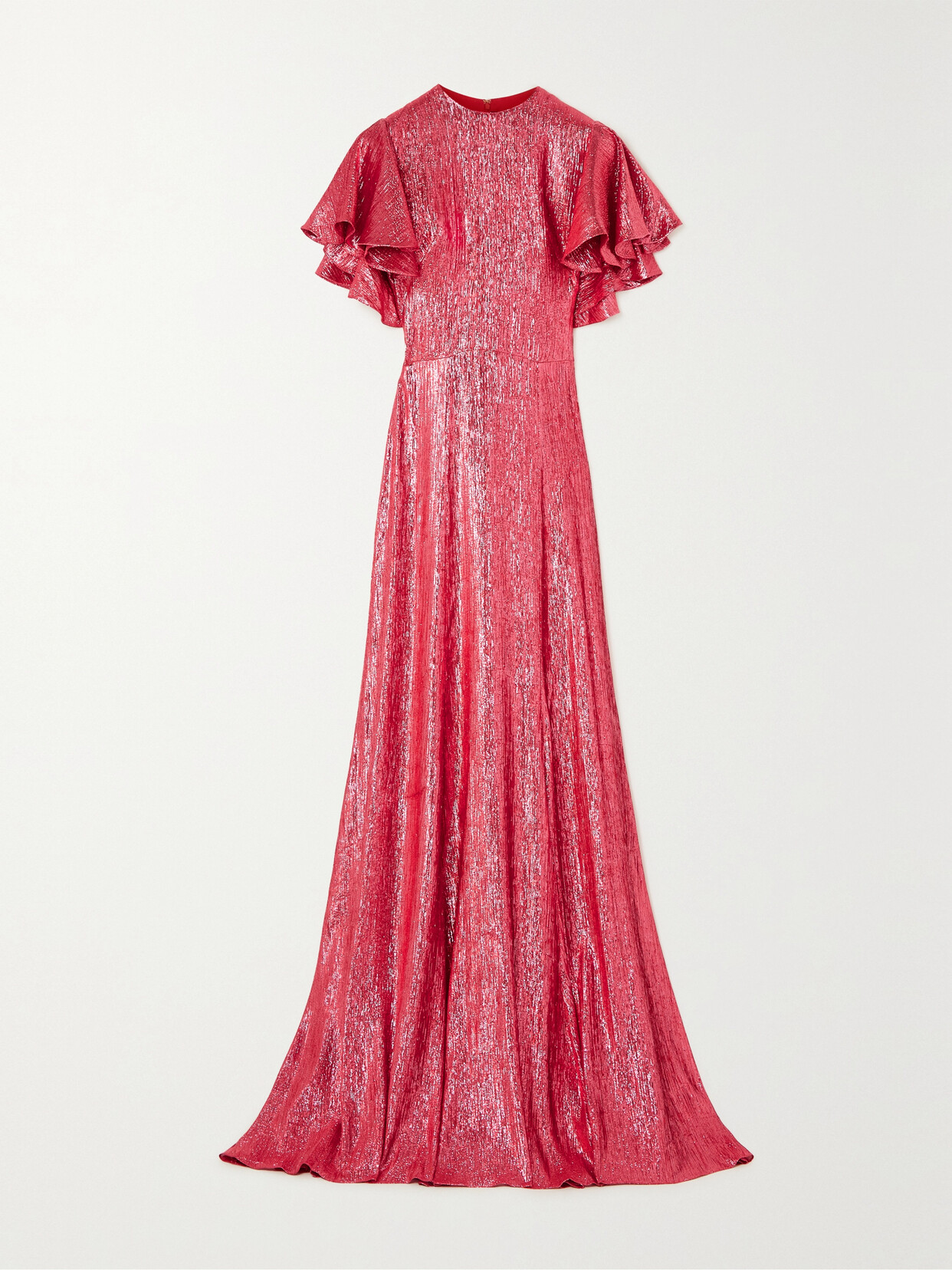 The Vampire's Wife The Light Sleeper Metallic Wool-blend Maxi Dress In Red