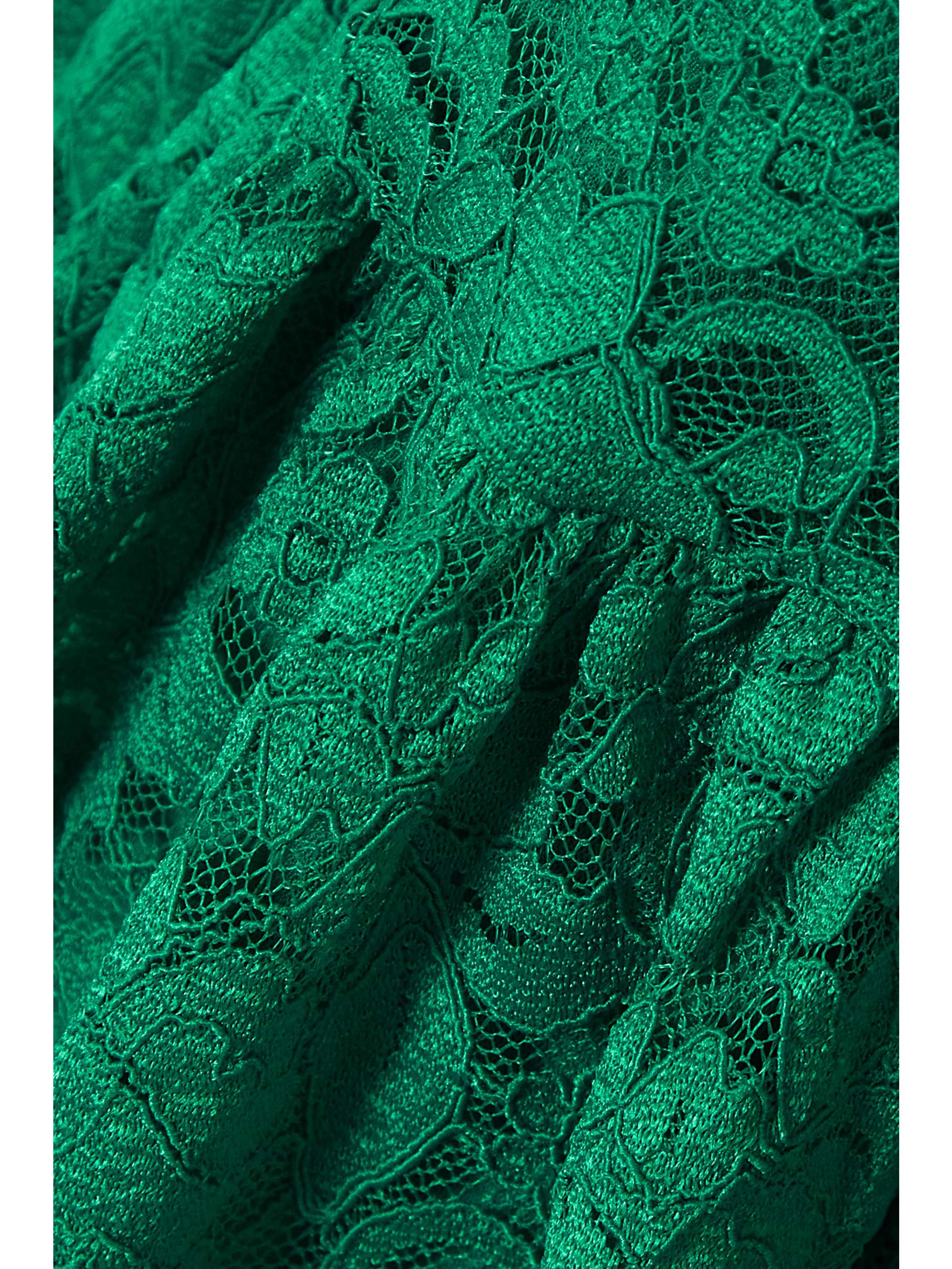 CAROLINE CONSTAS Emily ruffled tiered stretch-corded lace mini dress