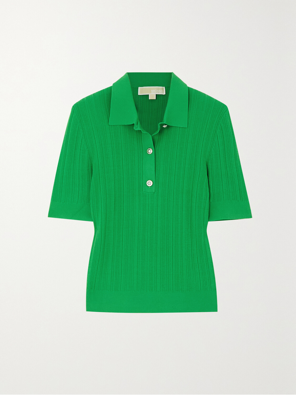 MICHAEL MICHAEL KORS RIBBED RECYCLED-CREPE POLO SHIRT