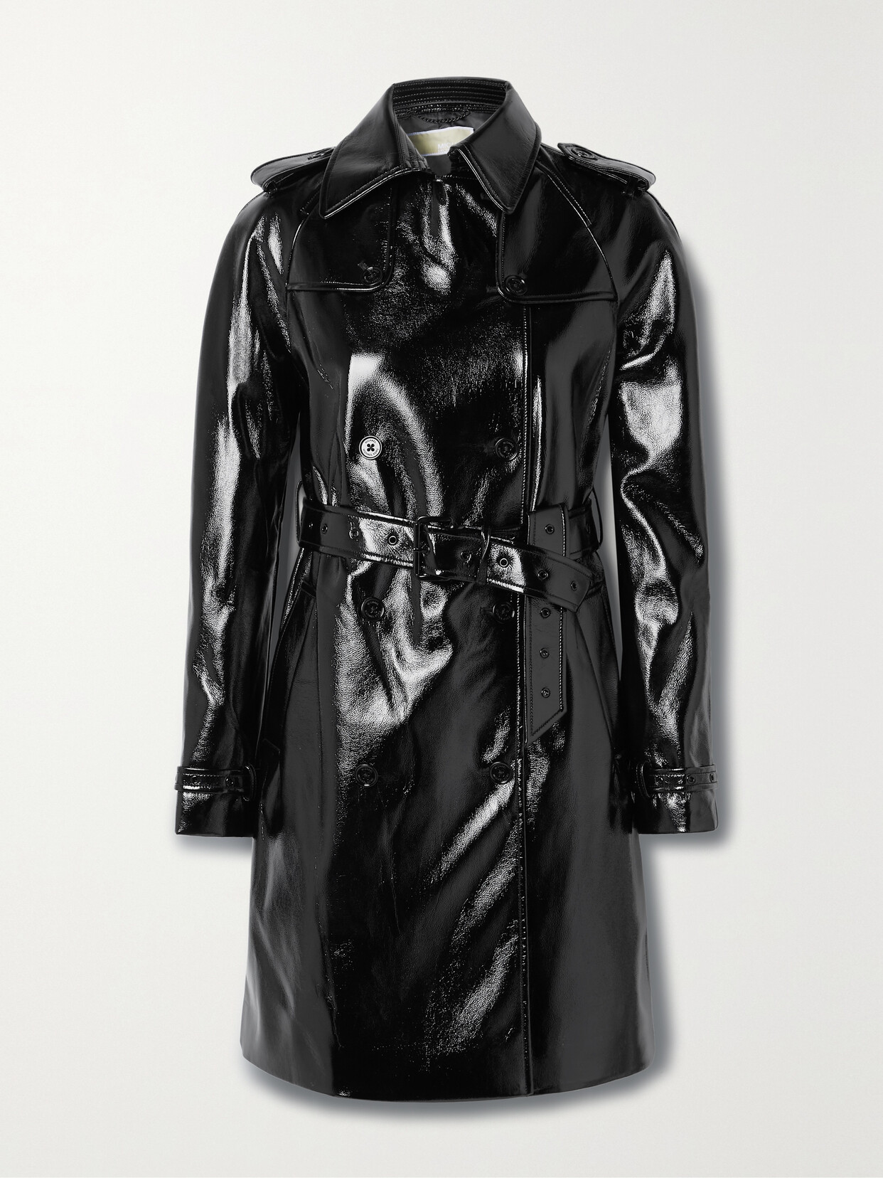 Michael Michael Kors Faux Patent Leather Trench Black | ModeSens