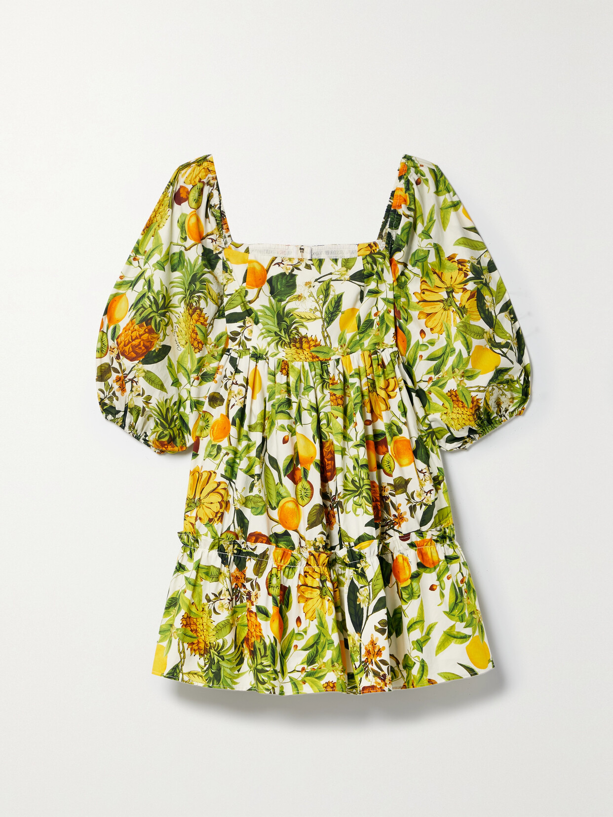 Cara Cara - Sip Sip Printed Cotton-poplin Mini Dress - Yellow