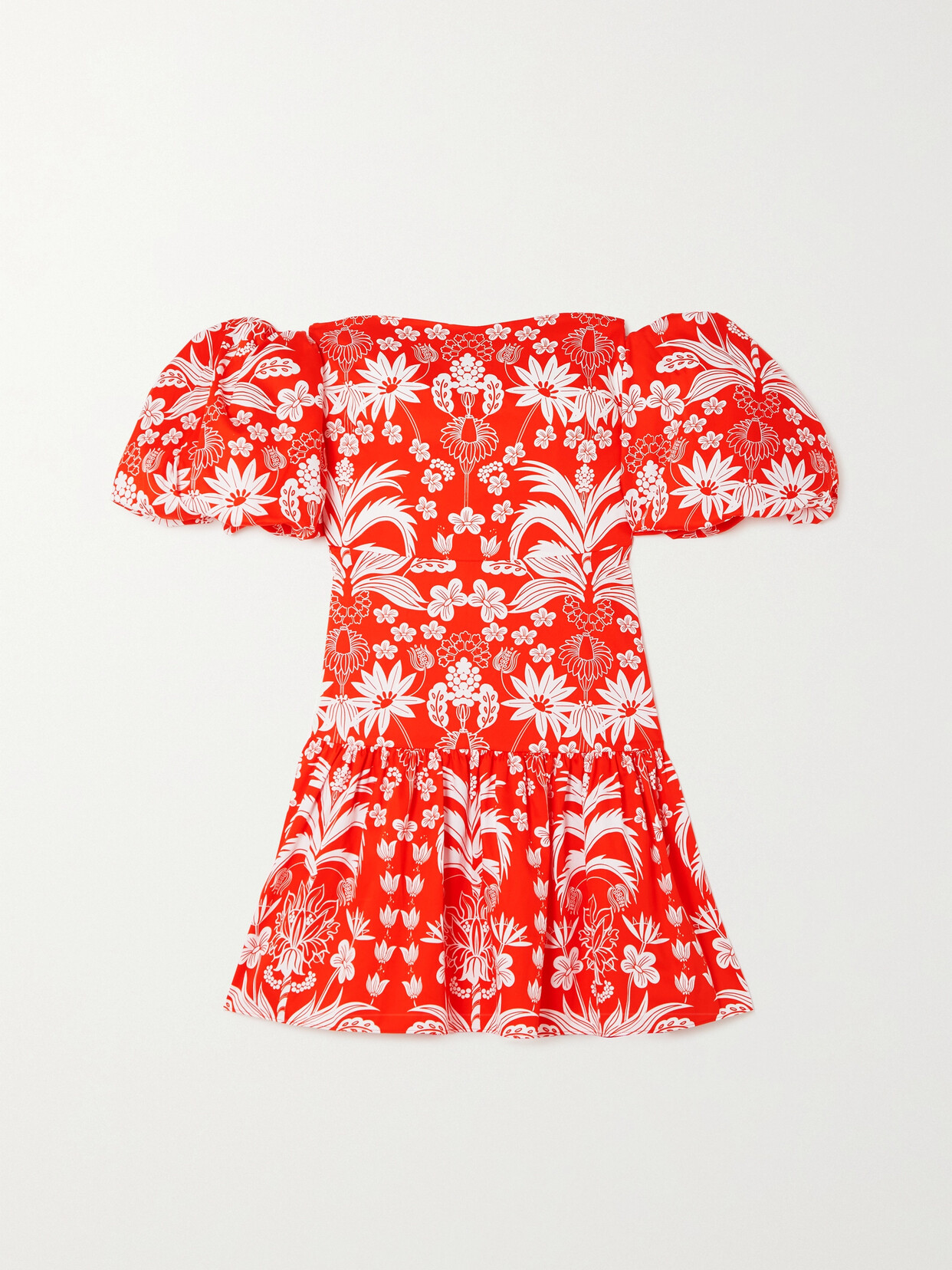 BORGO DE NOR ZIGGY OFF-THE-SHOULDER FLORAL-PRINT COTTON MINI DRESS