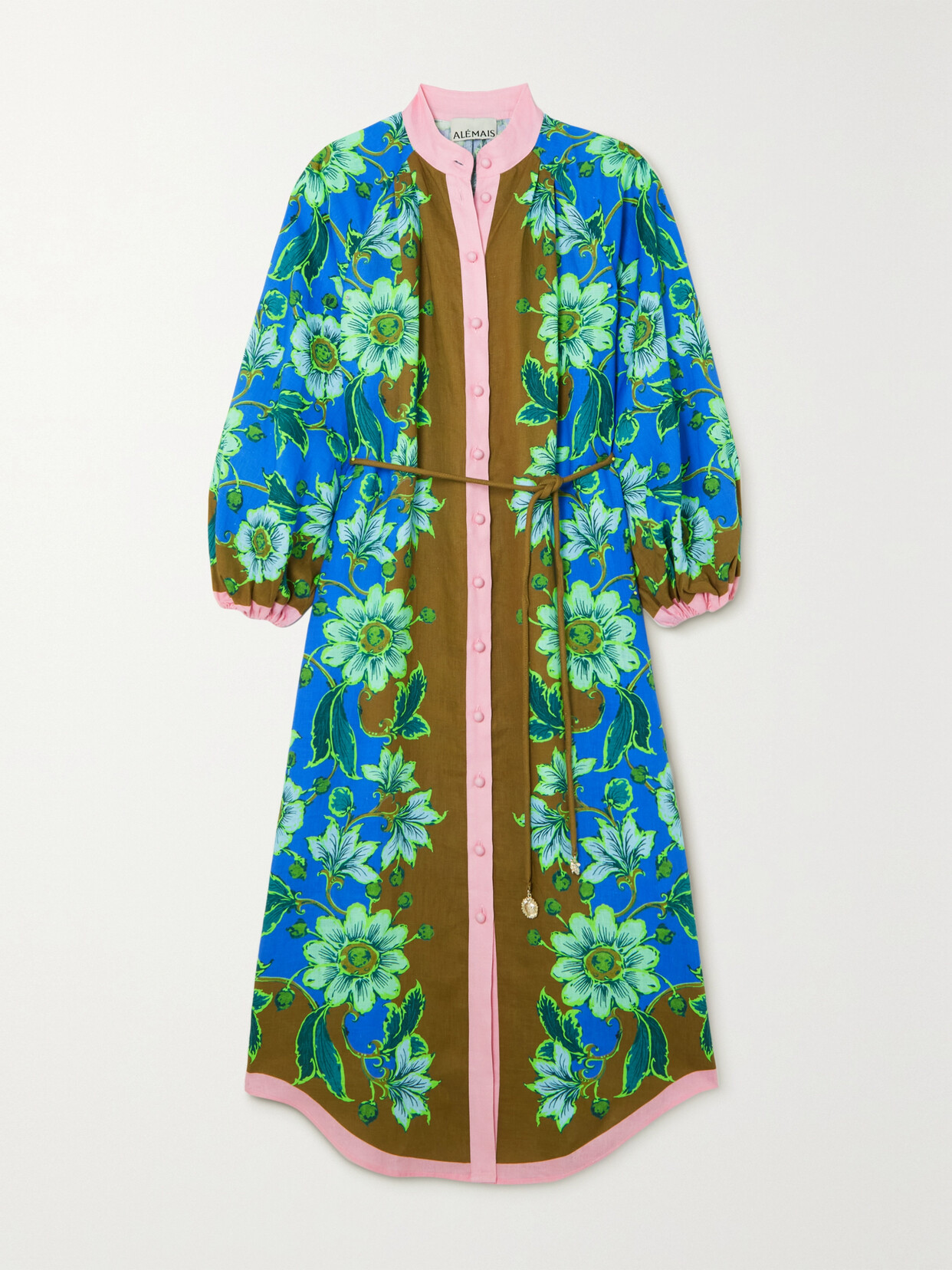 ALEMAIS WINNIE PRINTED LINEN SHIRT DRESS
