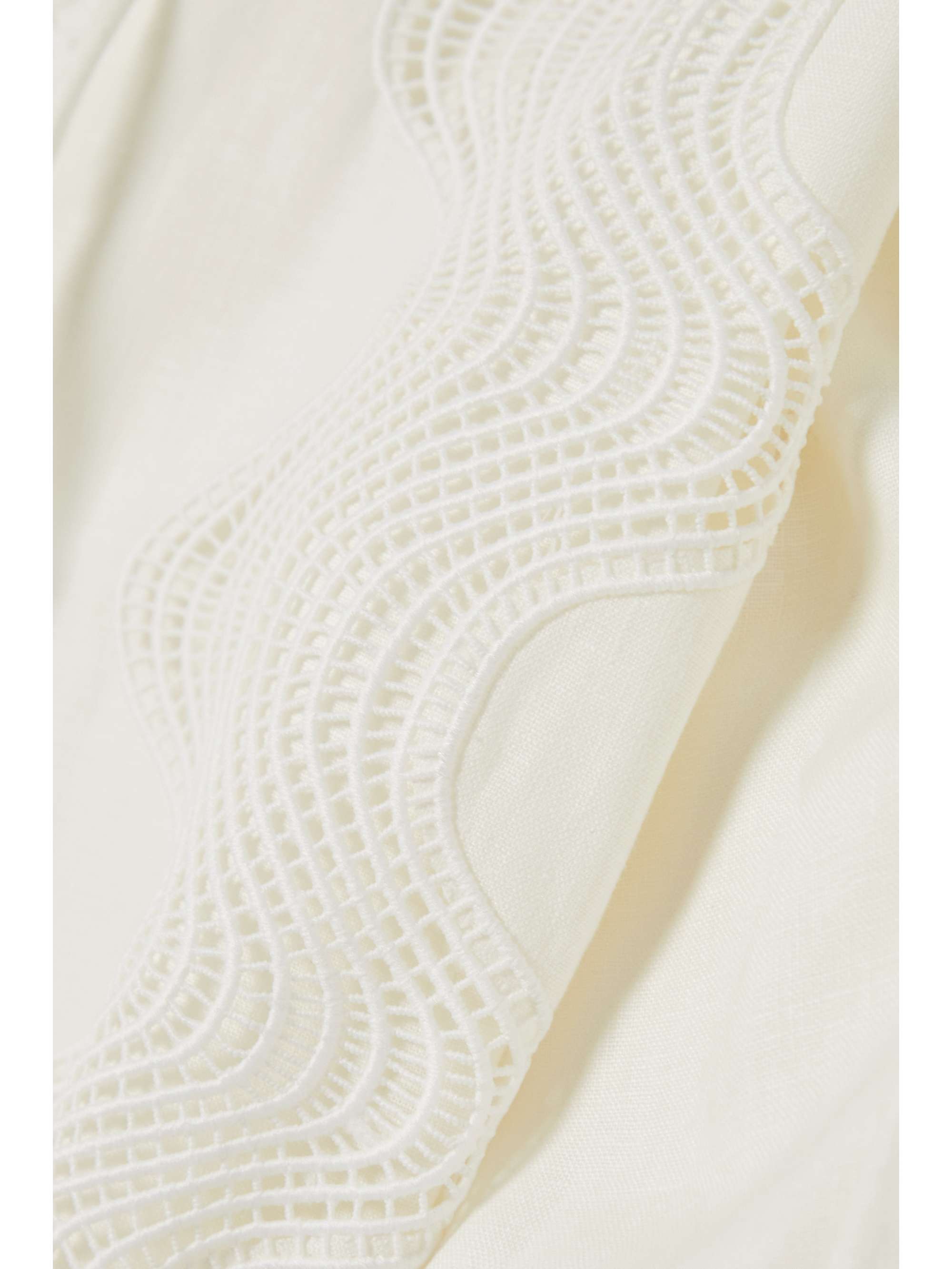 OROTON Geo Ric Rac linen and lace midi dress NETAPORTER