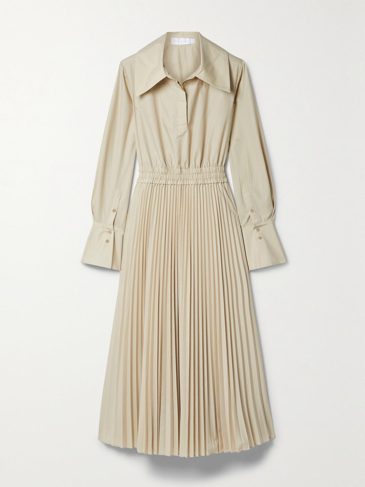 Simkhai Elka Pleated Poplin Midi Dress In Neutrals