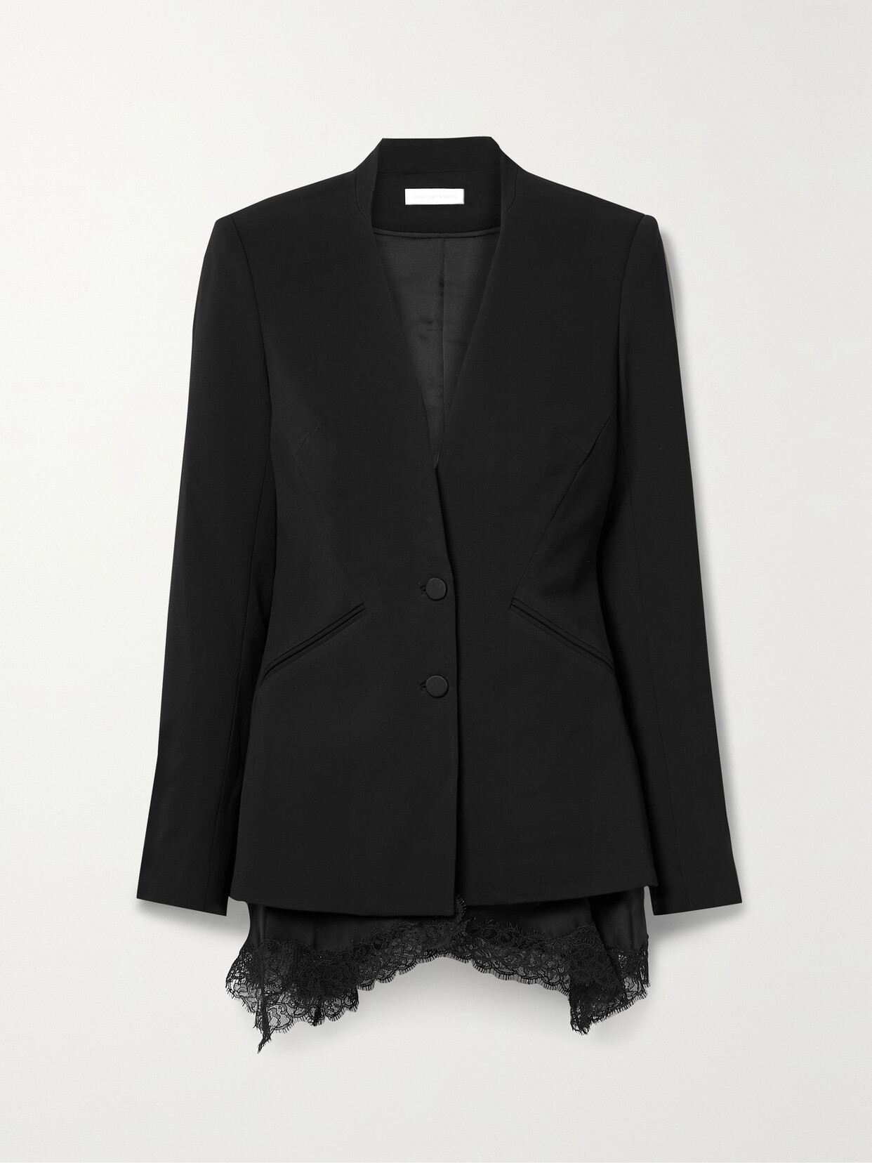 Jonathan Simkhai Tulle-detail Single-breasted Blazer In Black