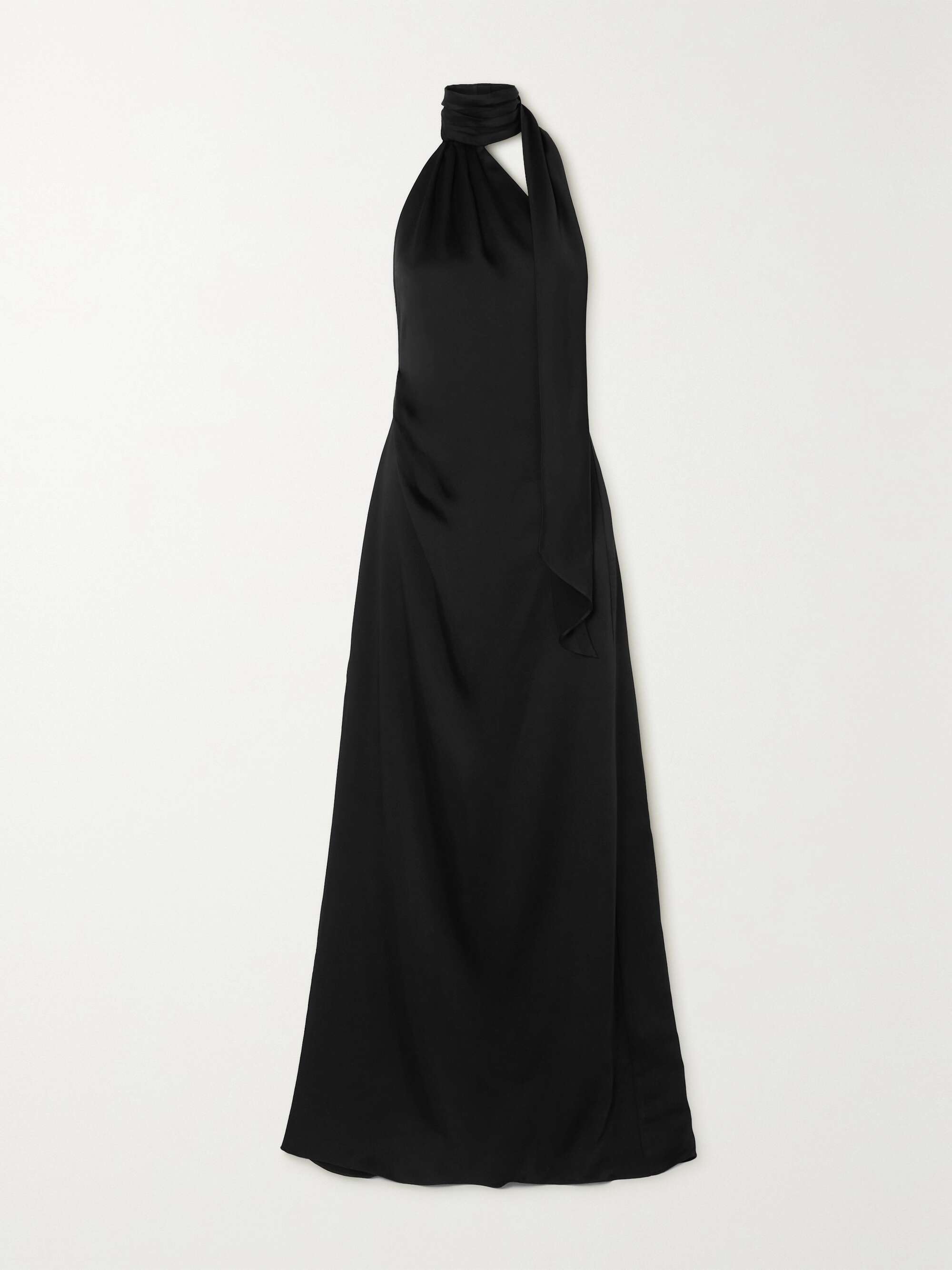 Black Vittoria draped satin maxi dress | JONATHAN SIMKHAI | NET-A-PORTER