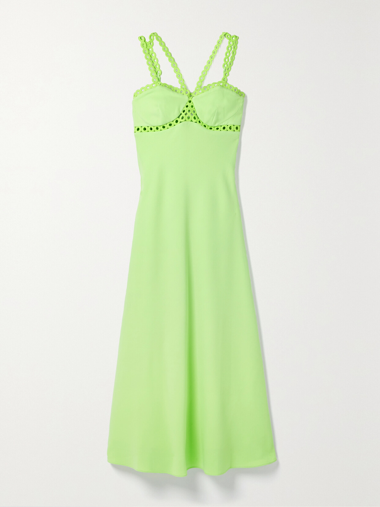 SIMKHAI Sevilla Embellished Cady Midi Dress - Green