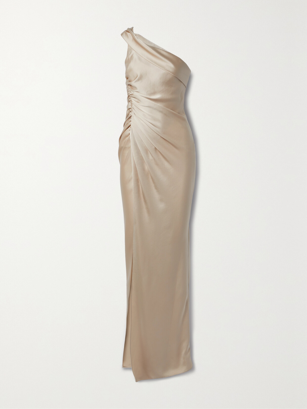 SIMKHAI - Sahar One-shoulder Draped Satin Gown - Cream