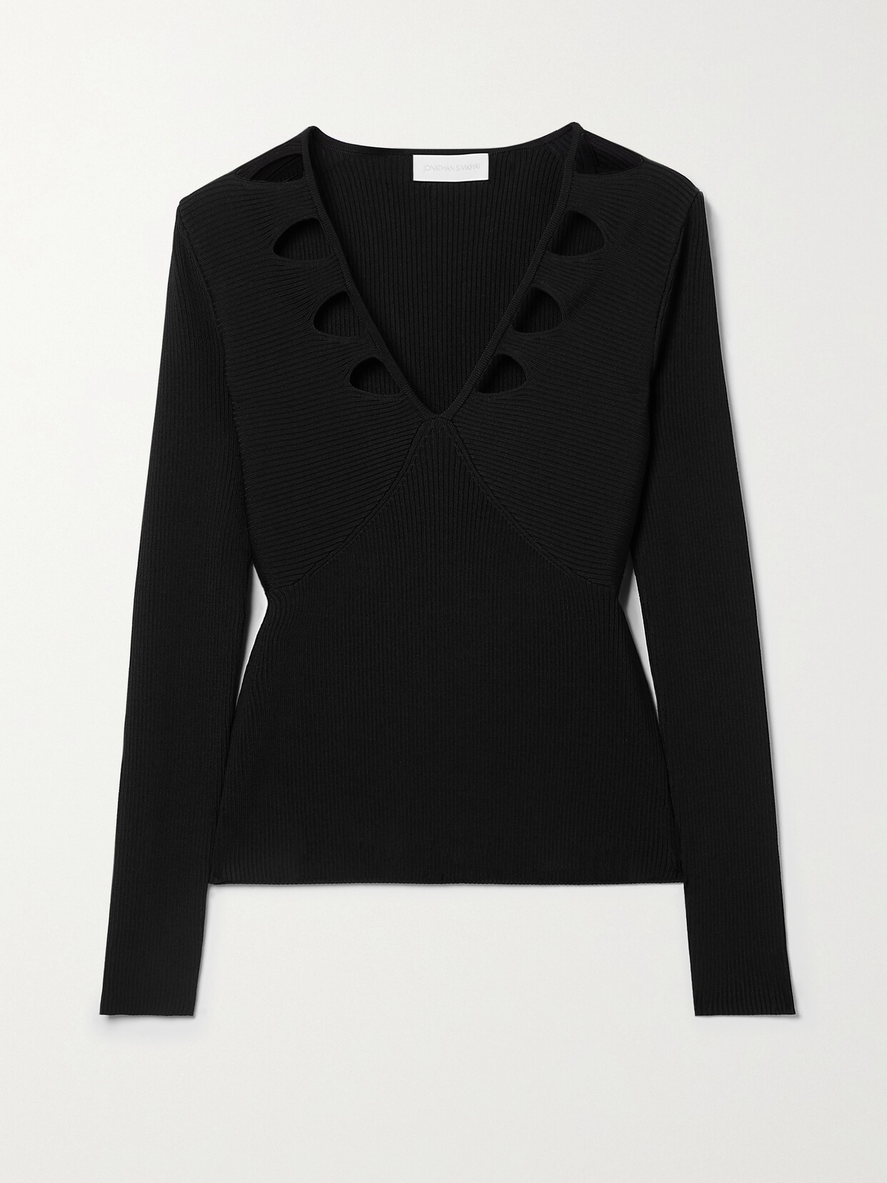 Simkhai Solene Ribbed-knit Sweater In Black