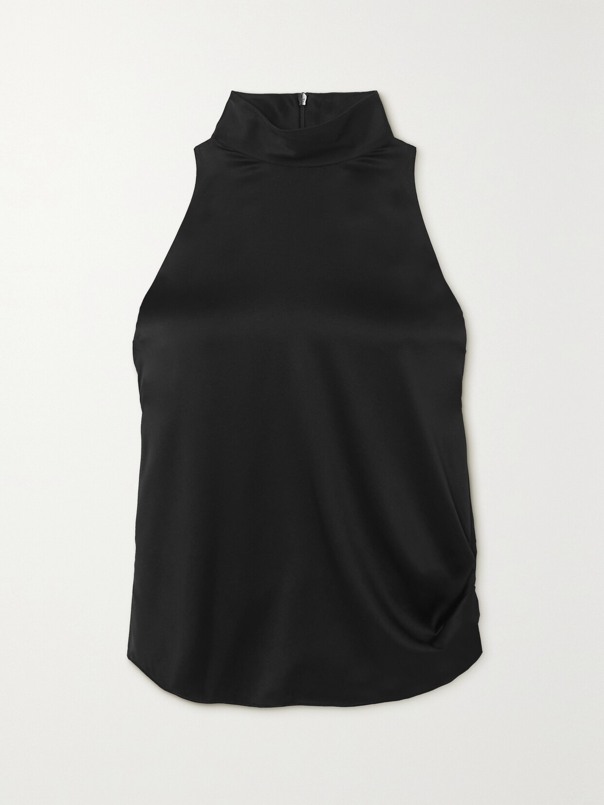 HELMUT LANG DRAPED STRETCH-SILK HALTERNECK TOP