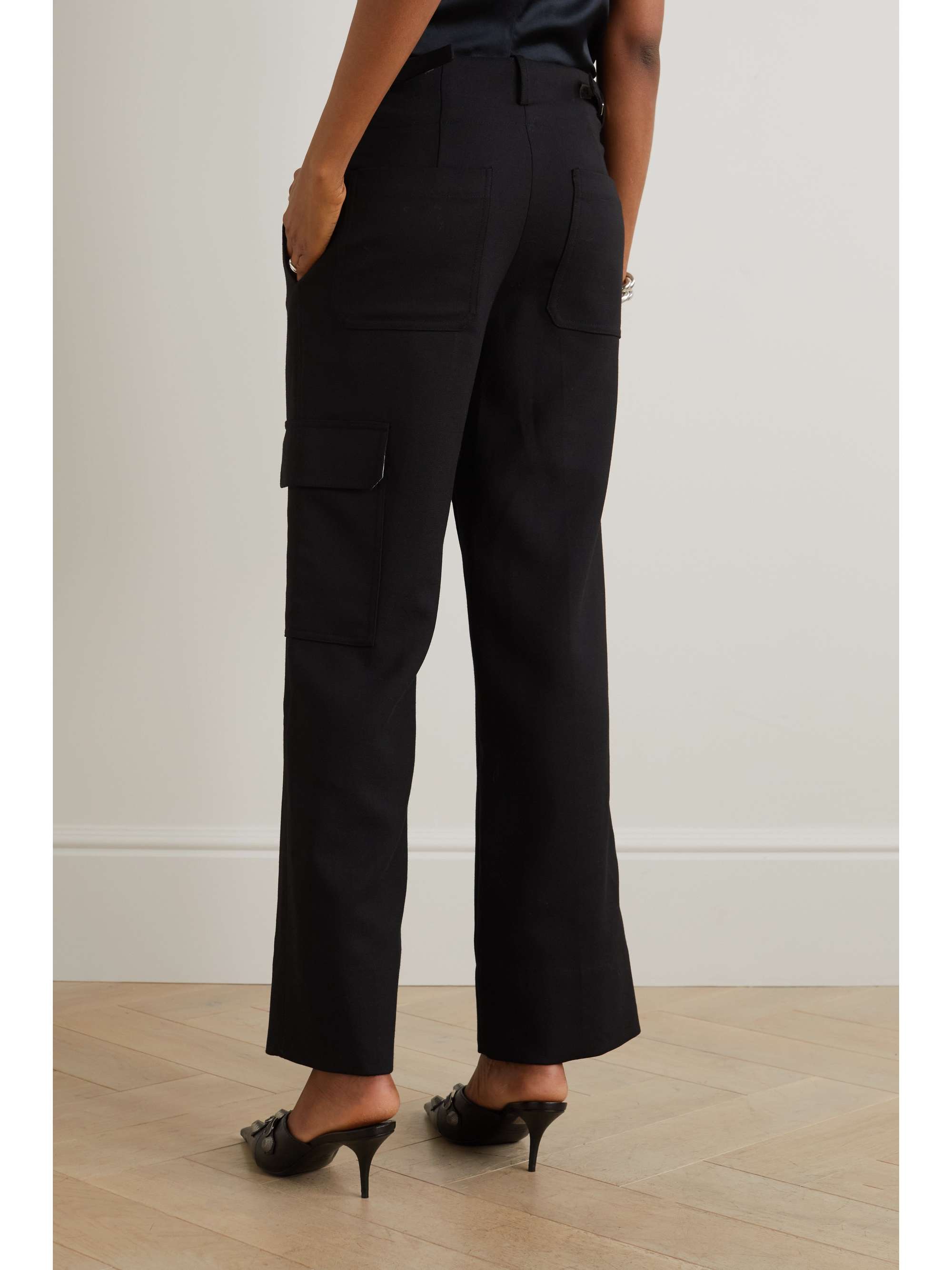 HELMUT LANG Twill wideleg pants NETAPORTER