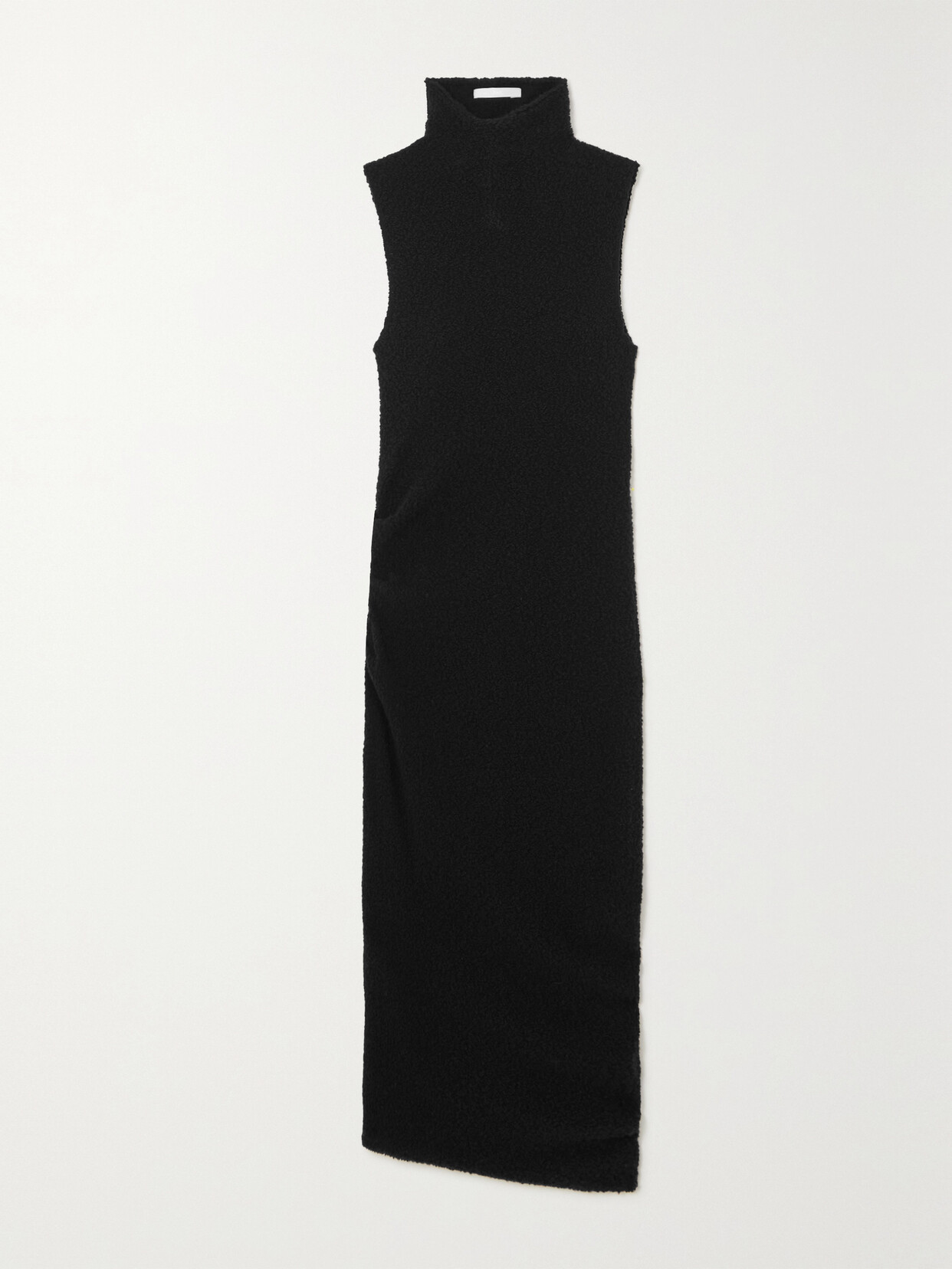 Helmut Lang - Asymmetric Merino Wool-blend Turtleneck Midi Dress - Black