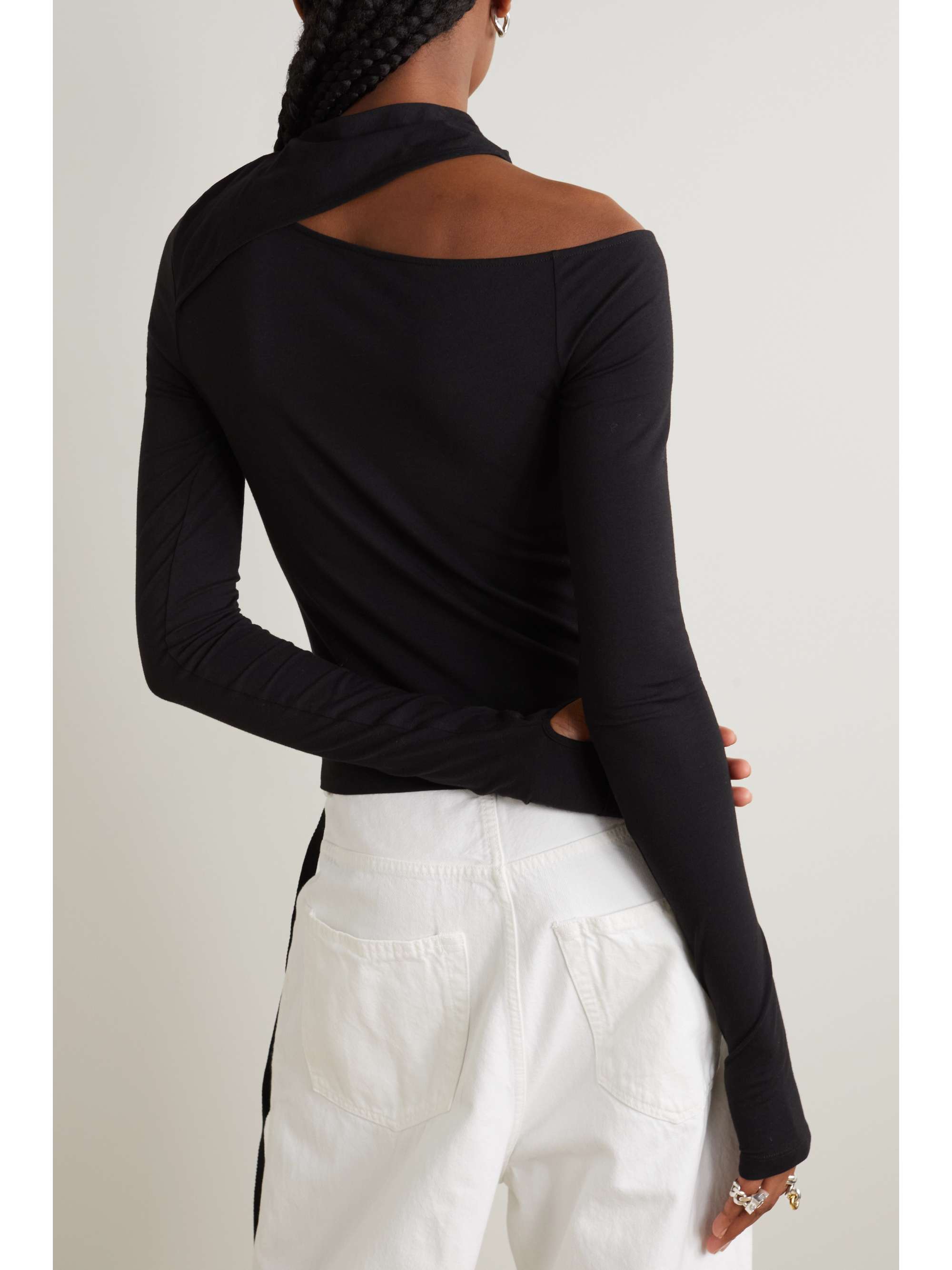 HELMUT LANG Slash cutout stretch-jersey top