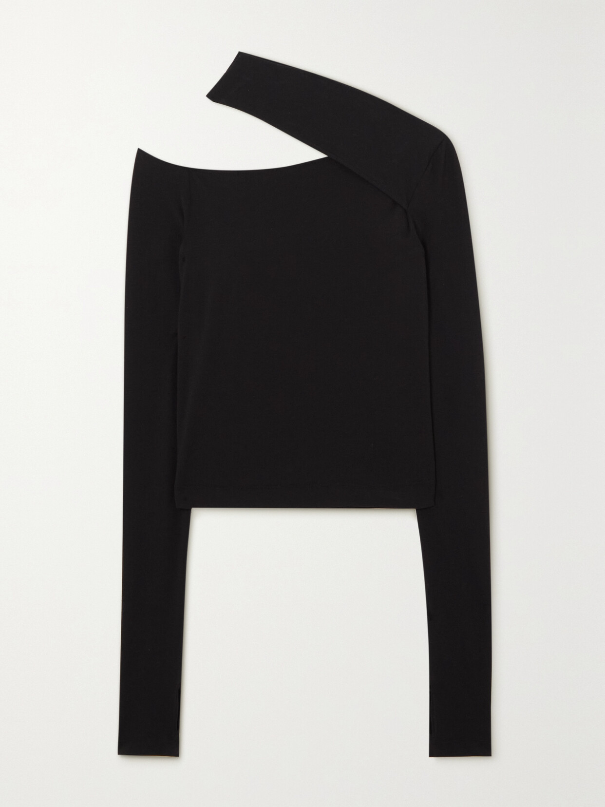 Helmut Lang - Slash Cutout Stretch-jersey Top - Black