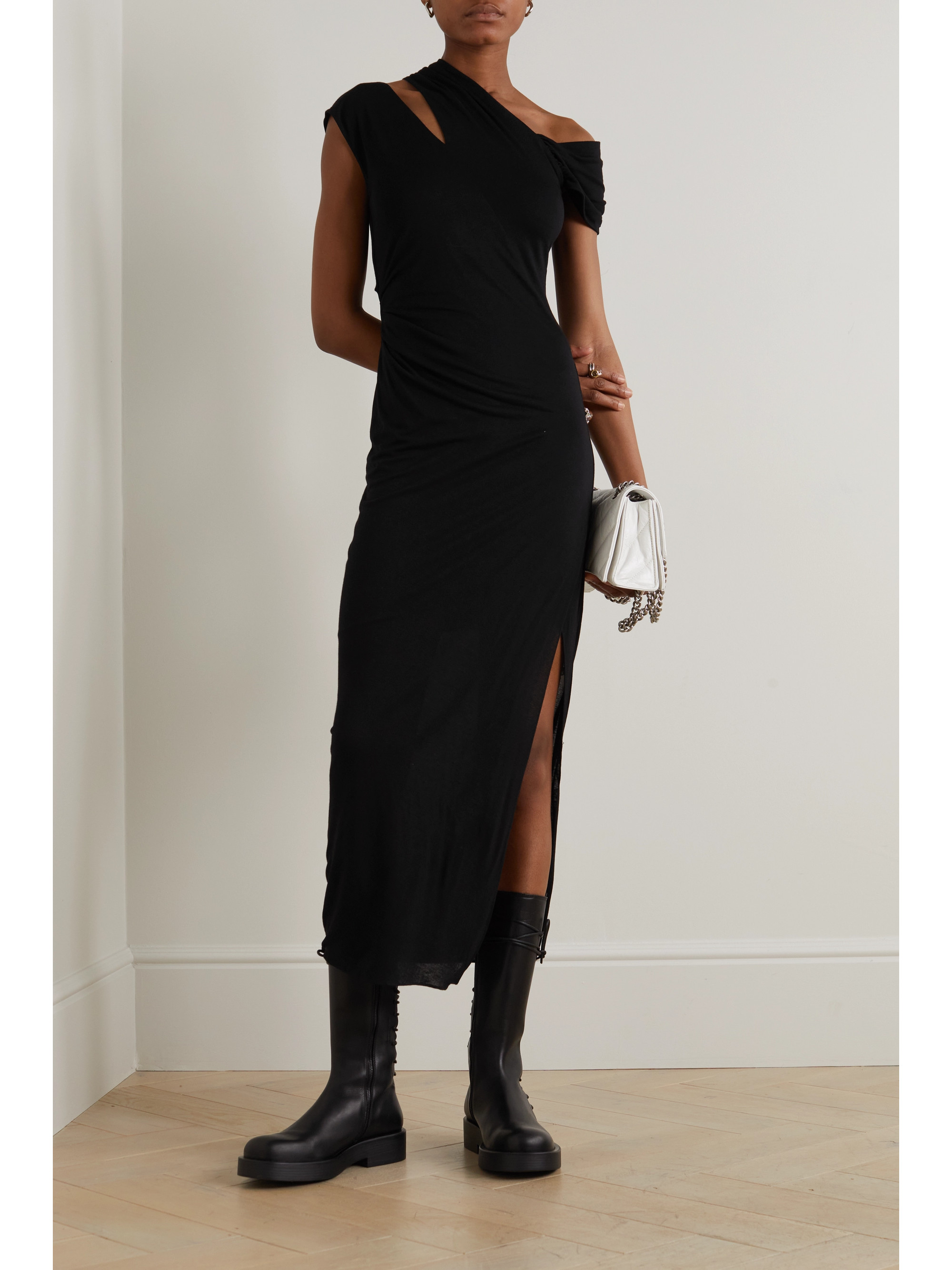 Helmut Lang Scala cutout jersey maxi dress