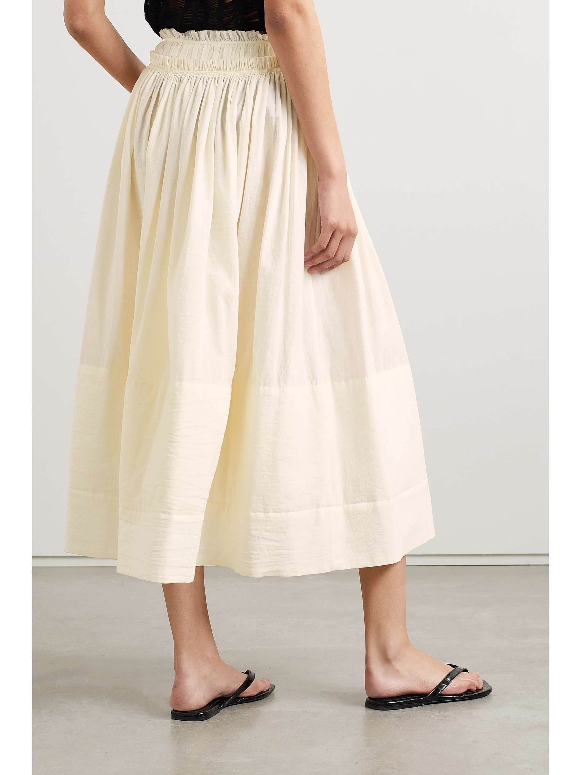 TORY BURCH Layered cotton-gauze midi skirt
