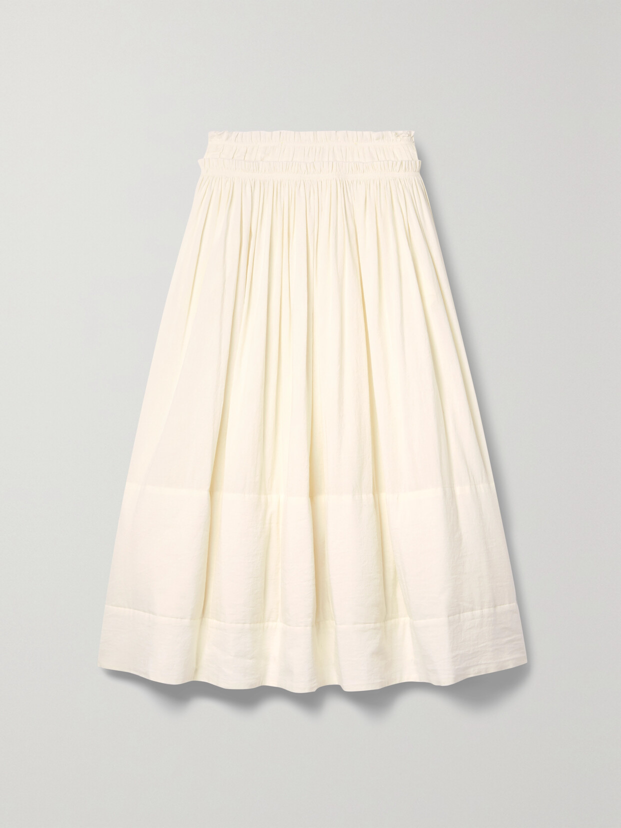 Tory Burch - Layered Cotton-gauze Midi Skirt - Neutrals