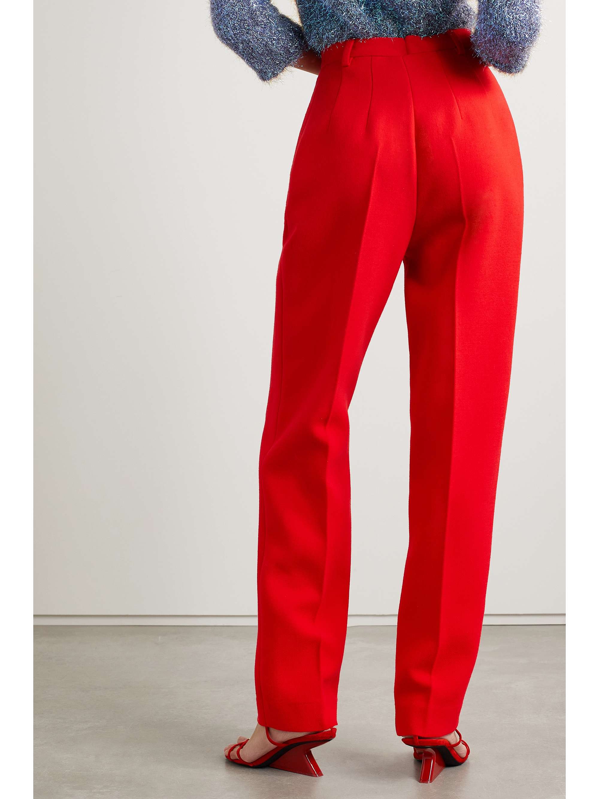 TORY BURCH Pleated wool wide-leg pants
