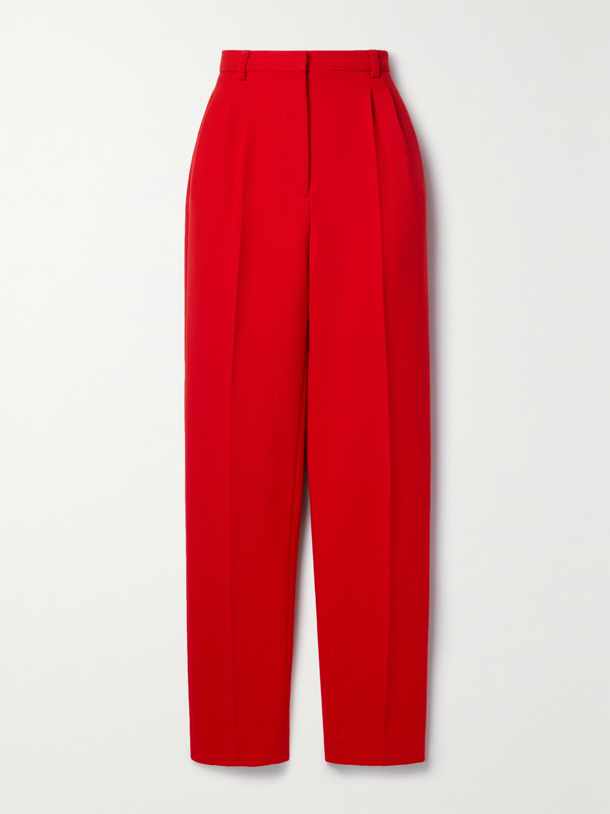 Tory Burch - Pleated Wool Wide-leg Pants - Red