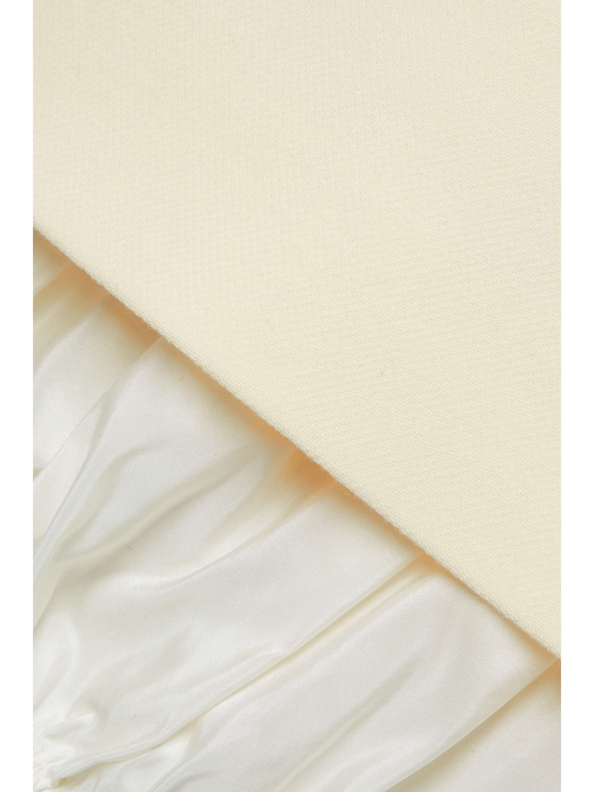 TORY BURCH Silk-trimmed wool midi skirt