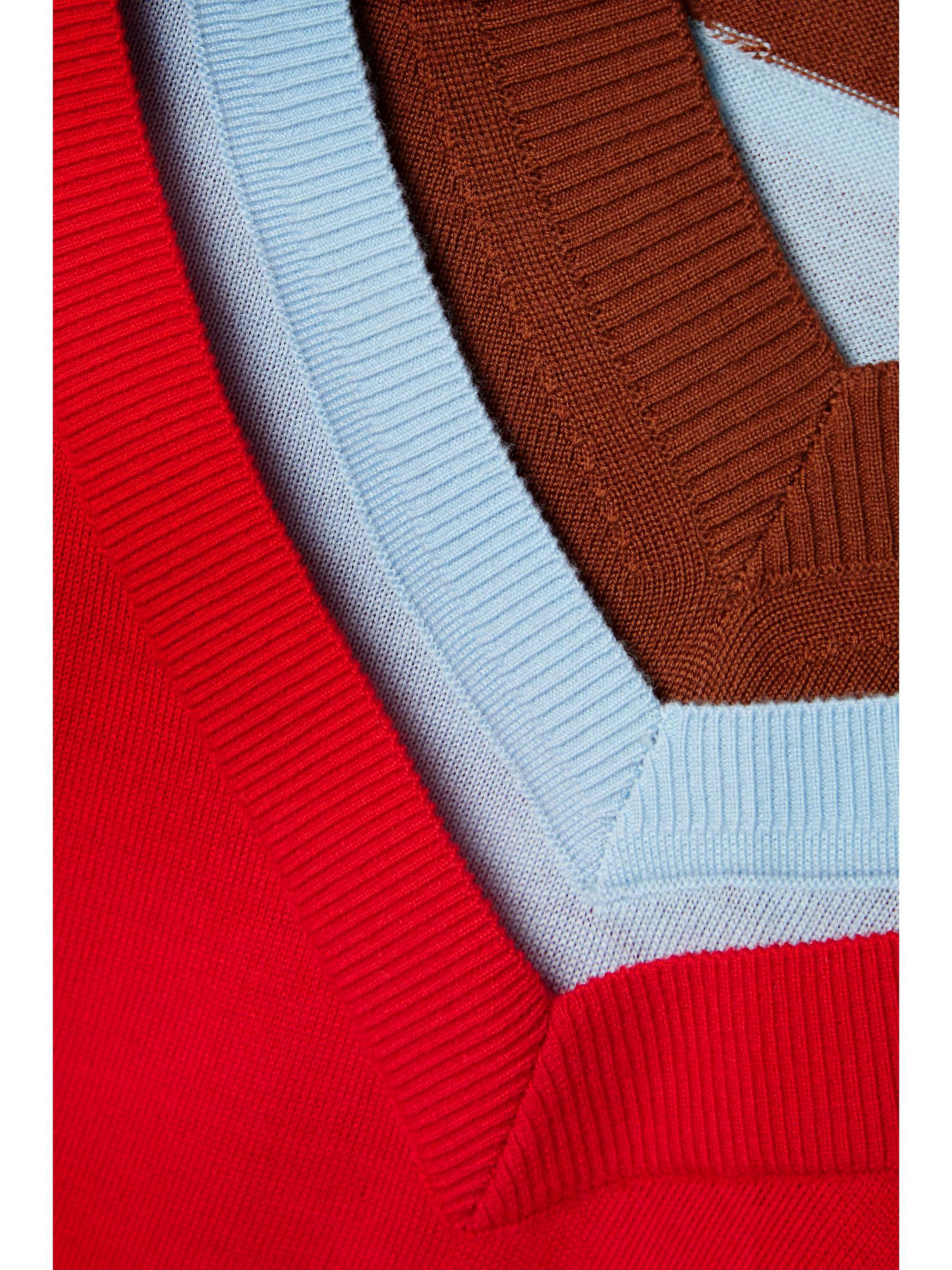 TORY BURCH Layered color-block wool sweater