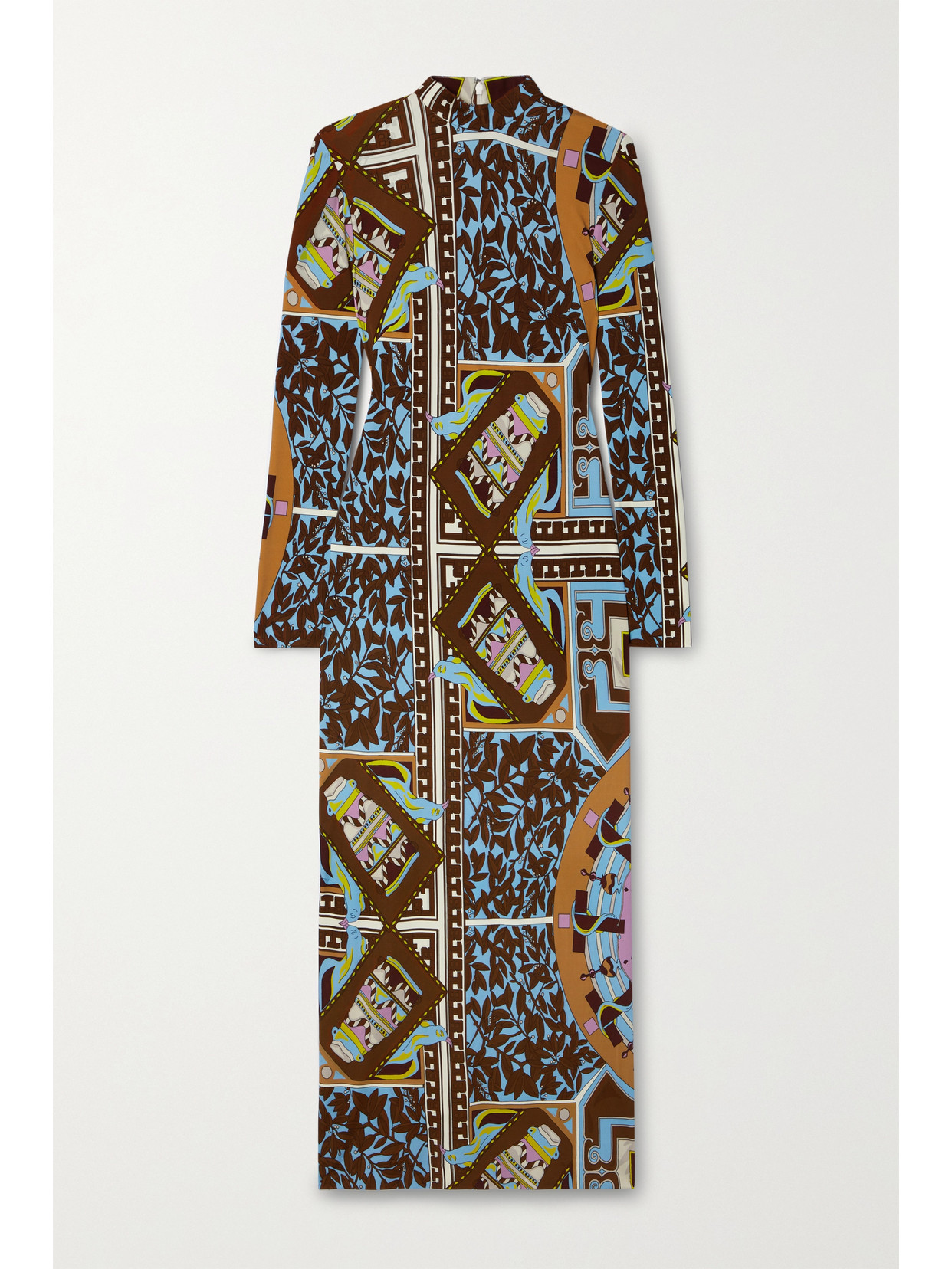 Tory Burch - Printed Jersey Maxi Dress - Brown