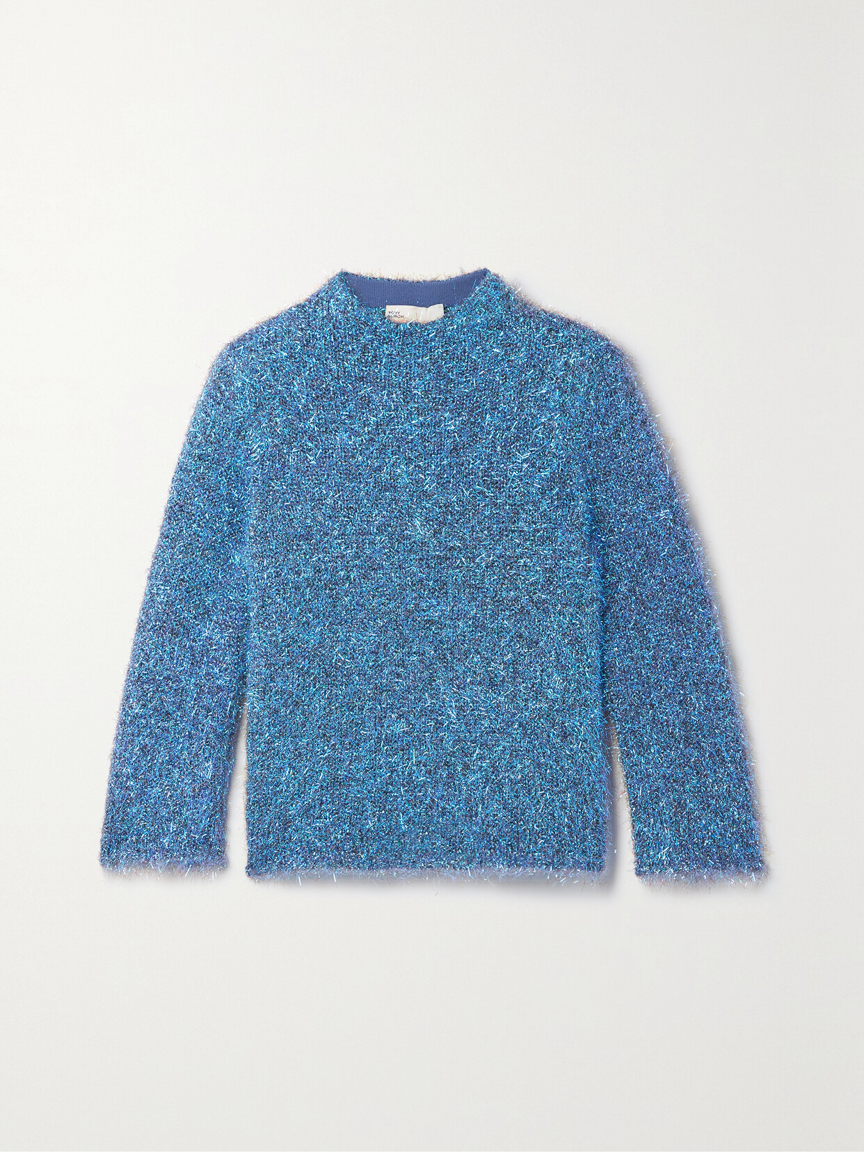 Tory Burch - Metallic Knitted Sweater - Blue