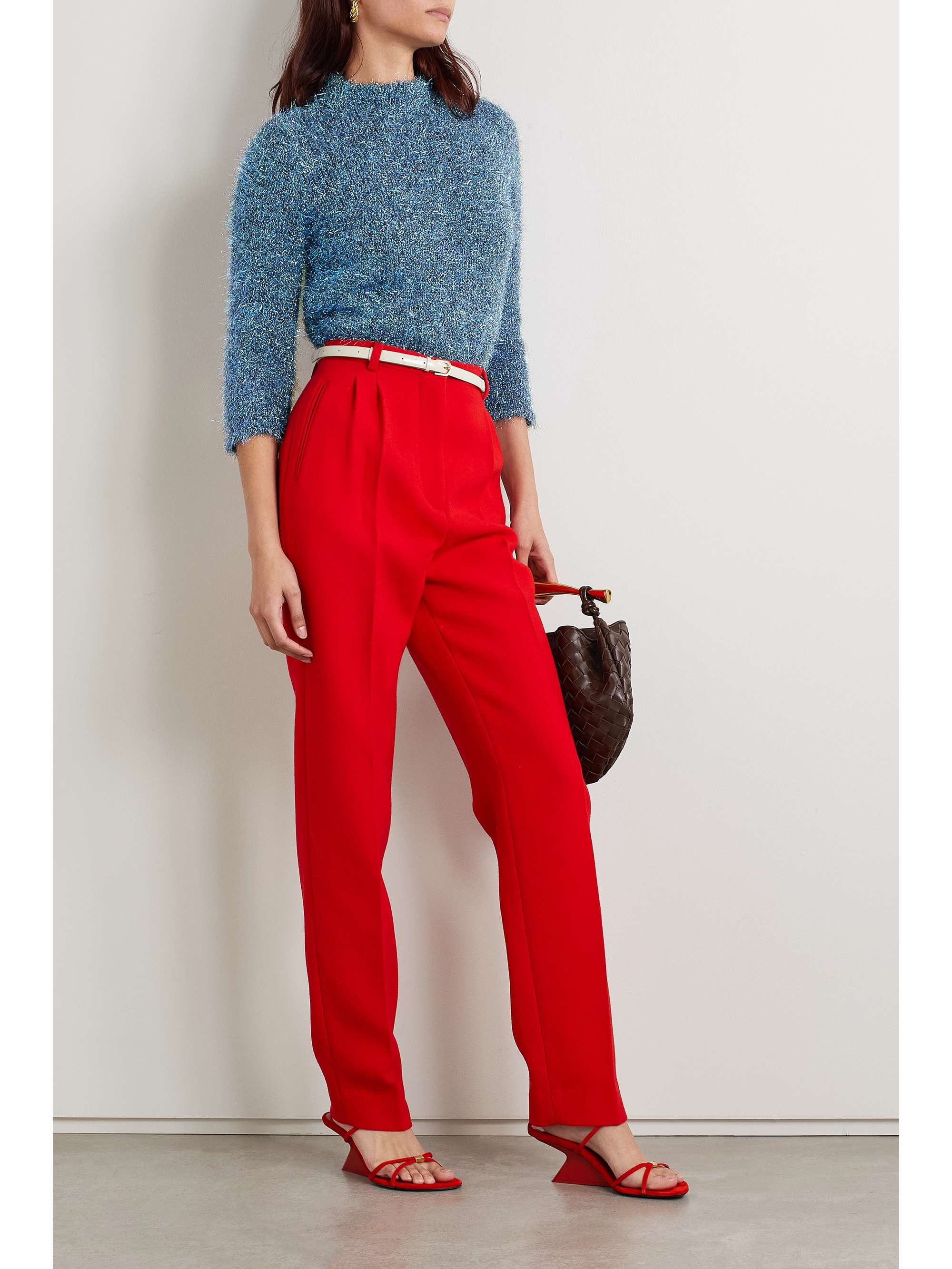 TORY BURCH Metallic knitted sweater